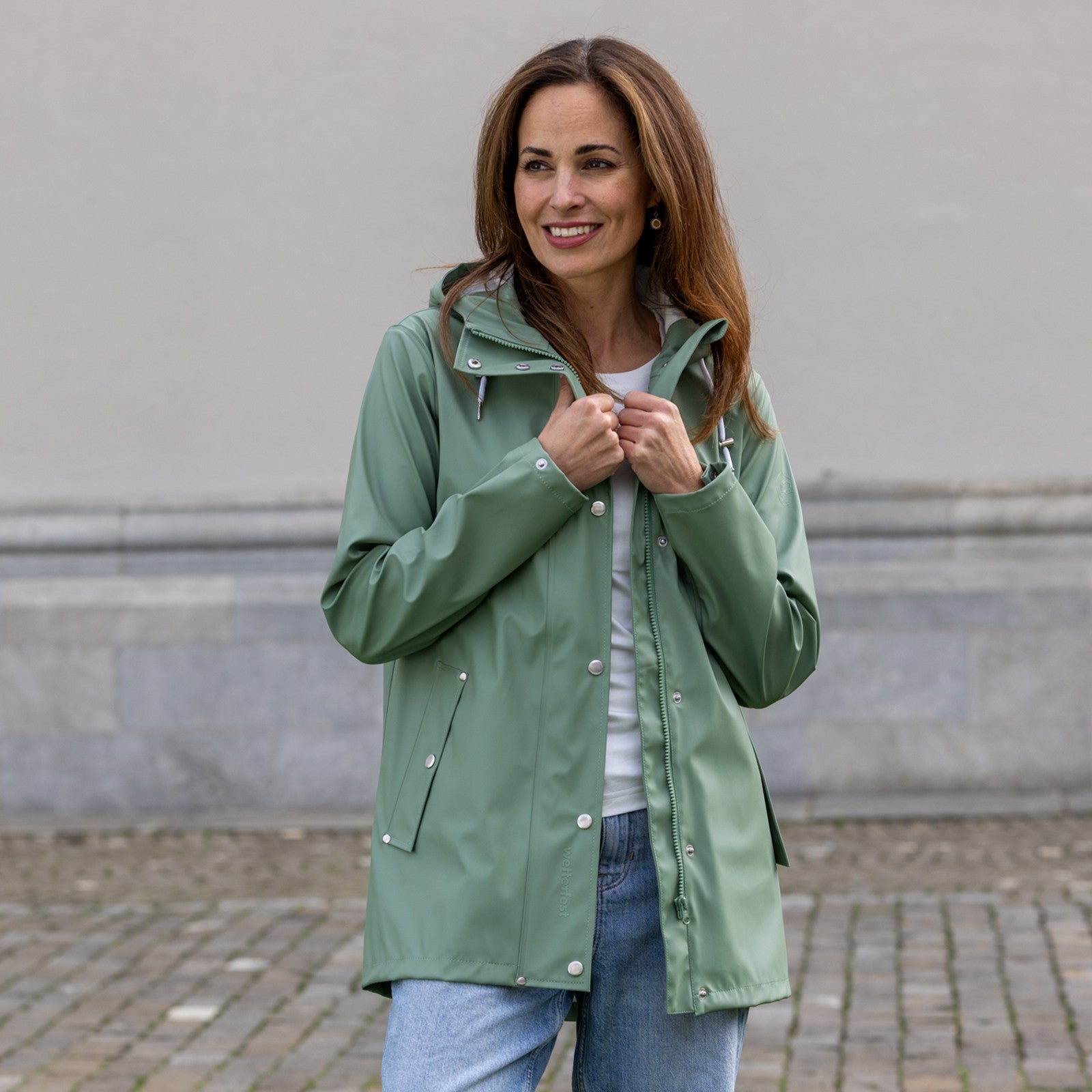 Veste de pluie pour femme Vera hedge green