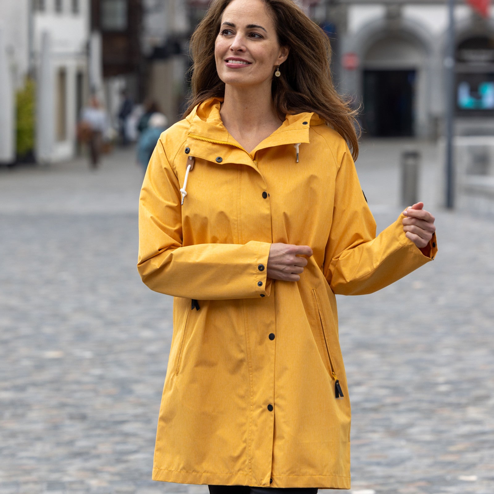 Women's raincoat Travelcoat golden yellow mélange