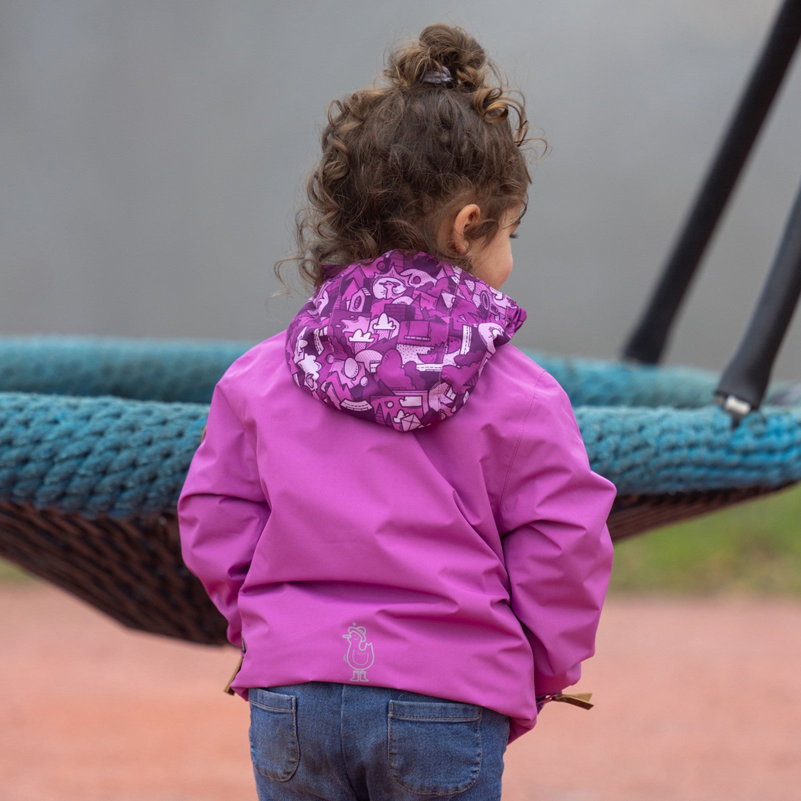 Kids Malin rain jacket radiant orchid