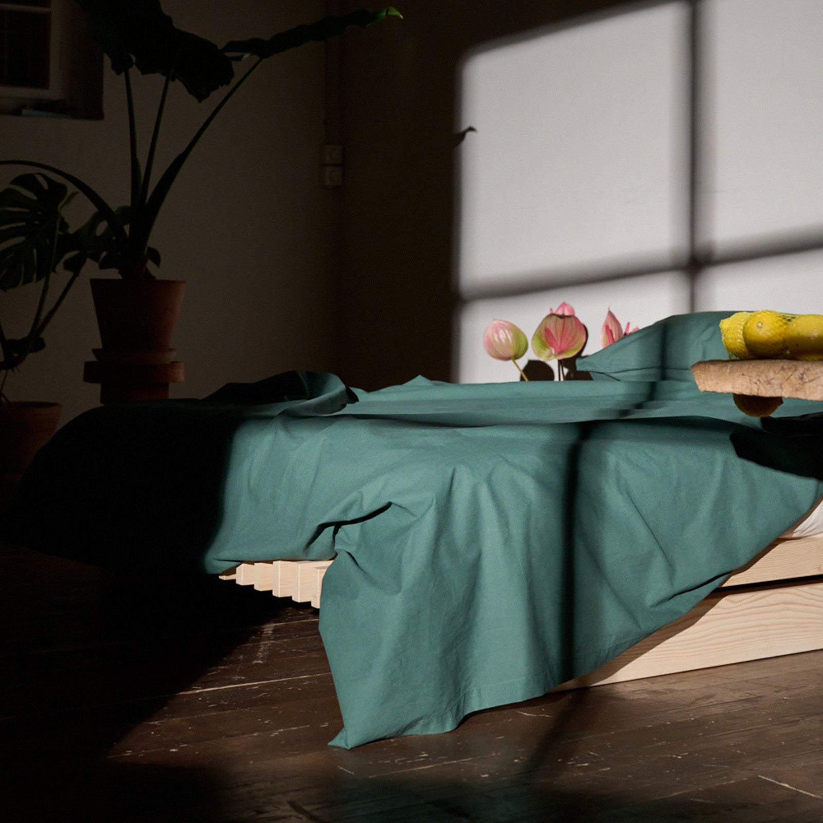 Leni drap de dessus vert foncé 170x255 cm