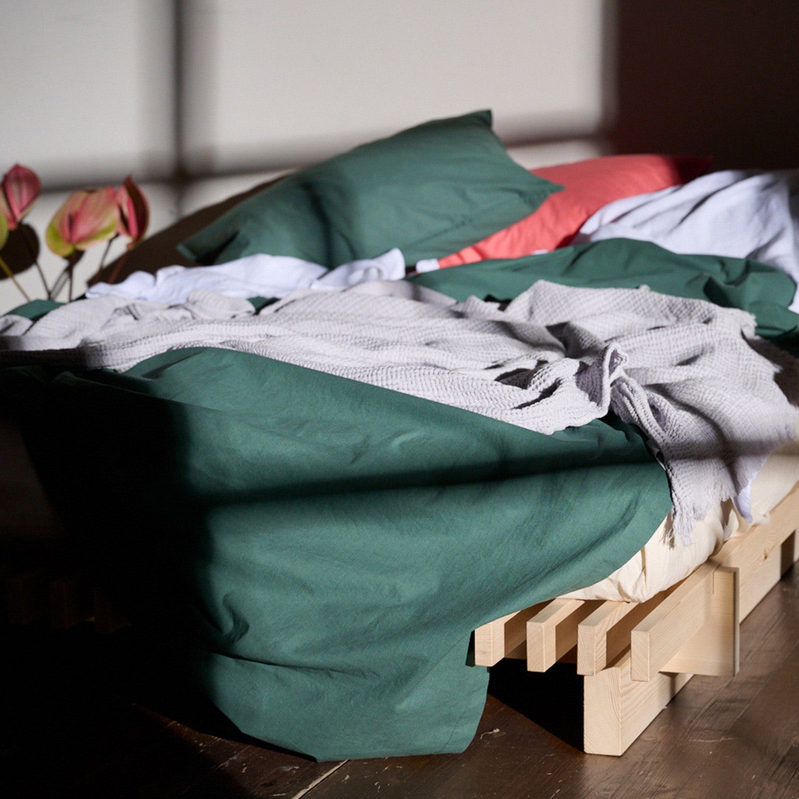 Leni drap de dessus vert foncé 170x255 cm