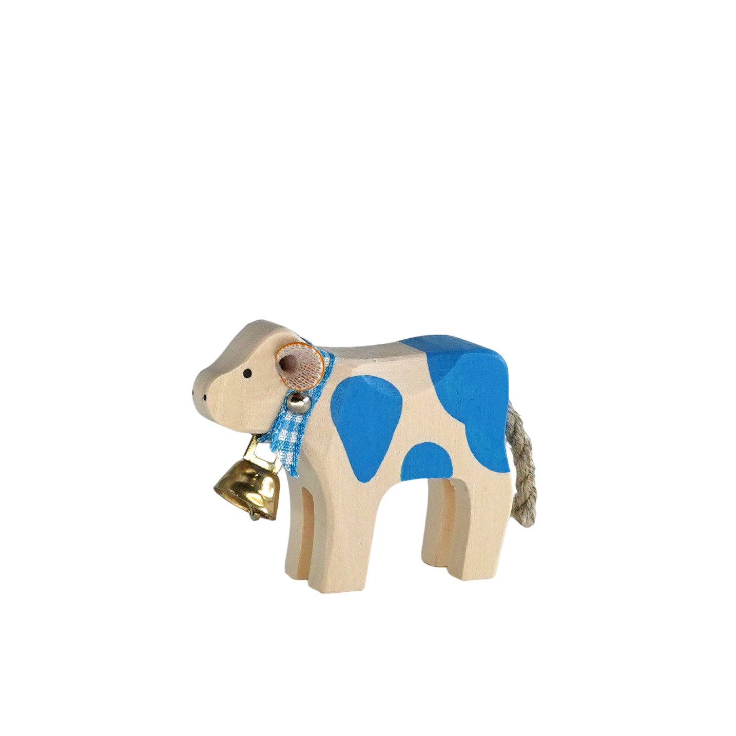 Trauffer Kalb mit Glocke Buebä weiss hellblau