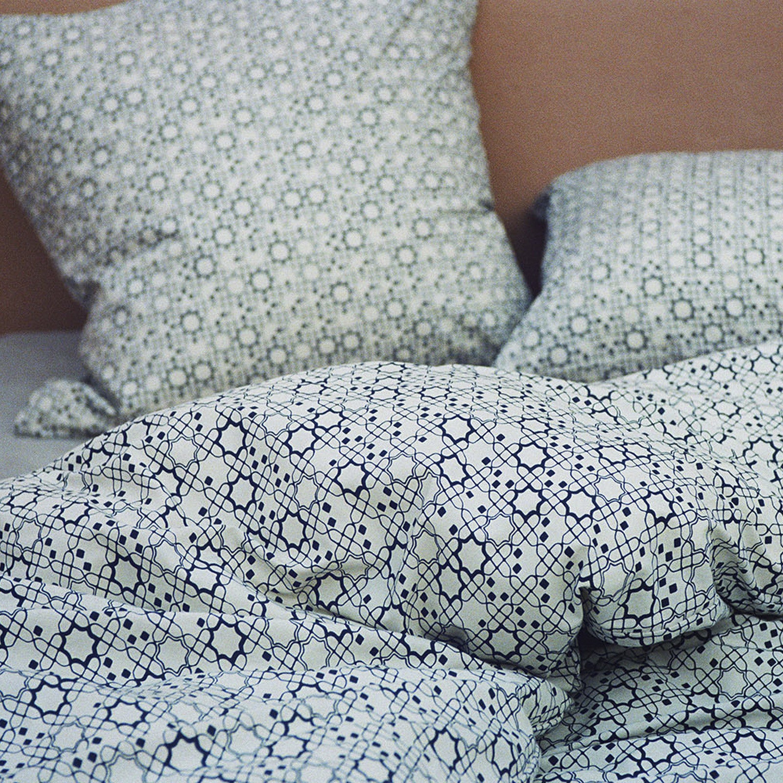 MARRAKECH comforter cover ecru/midnight blue 160x210 cm