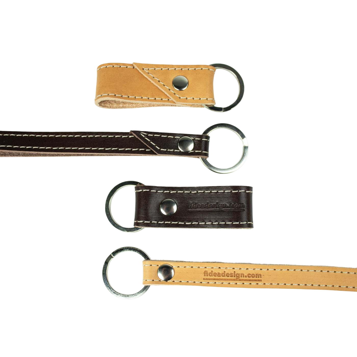 Porte-clefs en cuir Cuir long Cognac