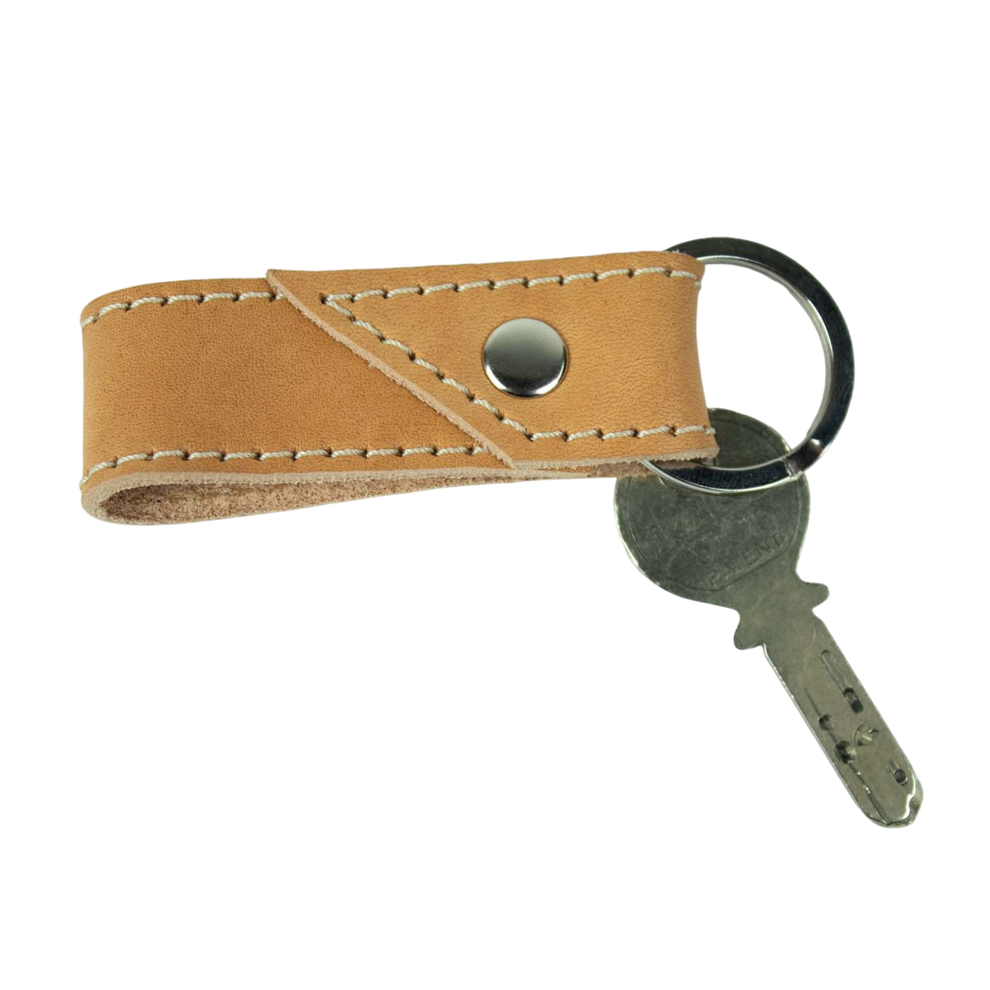 Porte-clefs en cuir Cuir court Cognac