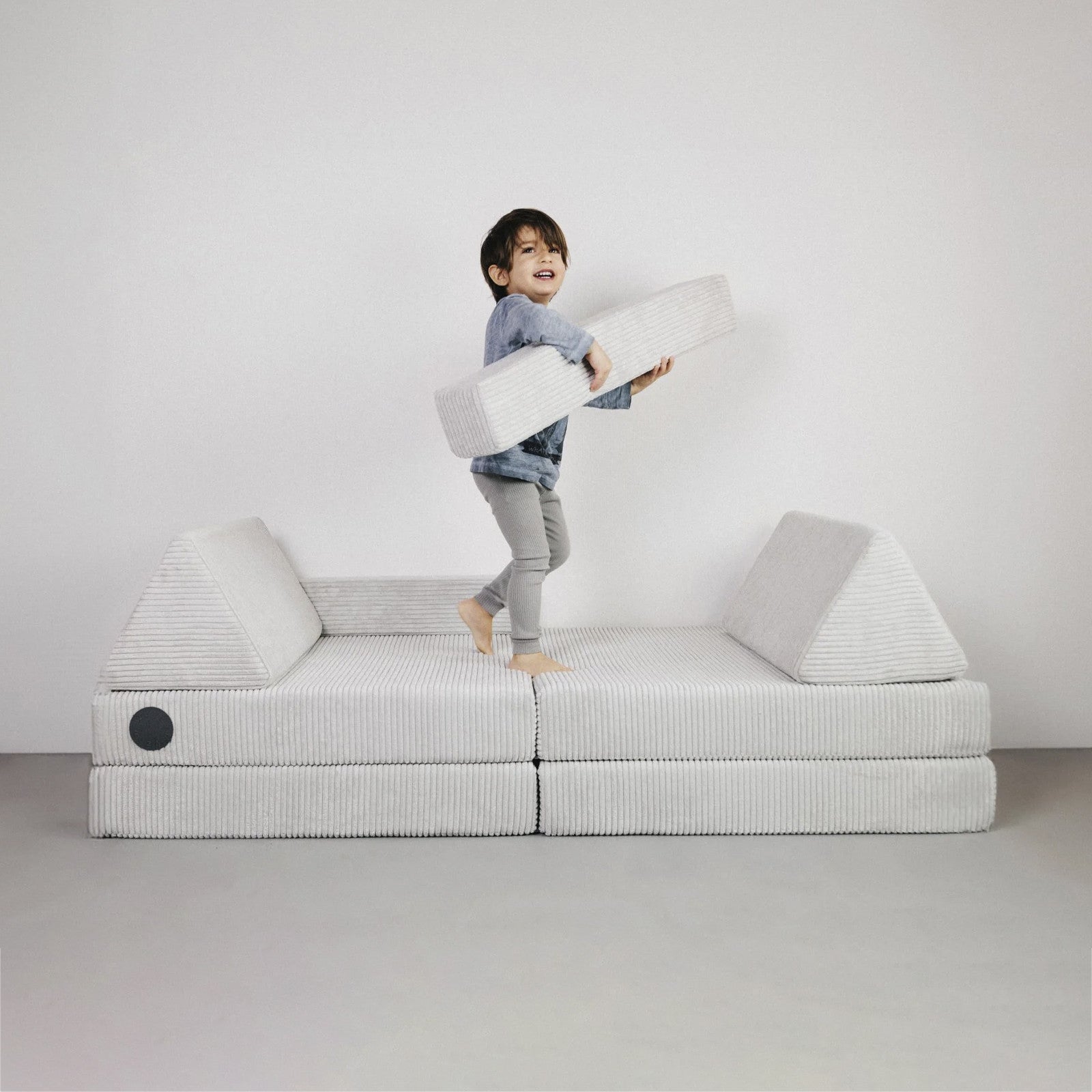 Wonderwuzz play sofa OH SO SOFY corduroy gray bunny