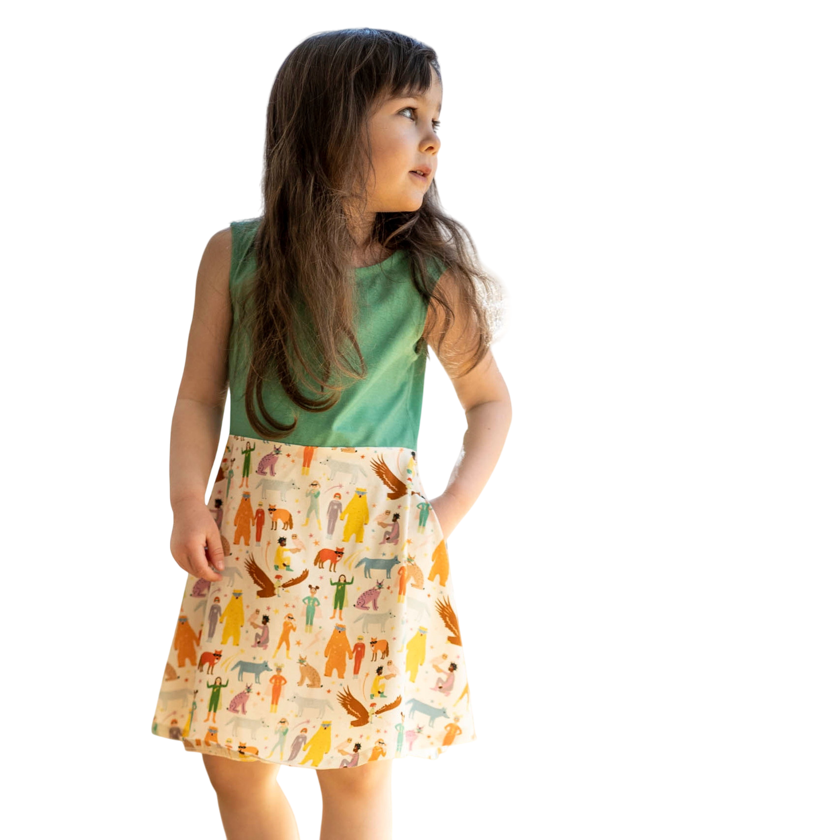 Superheldinnen Kleid grün