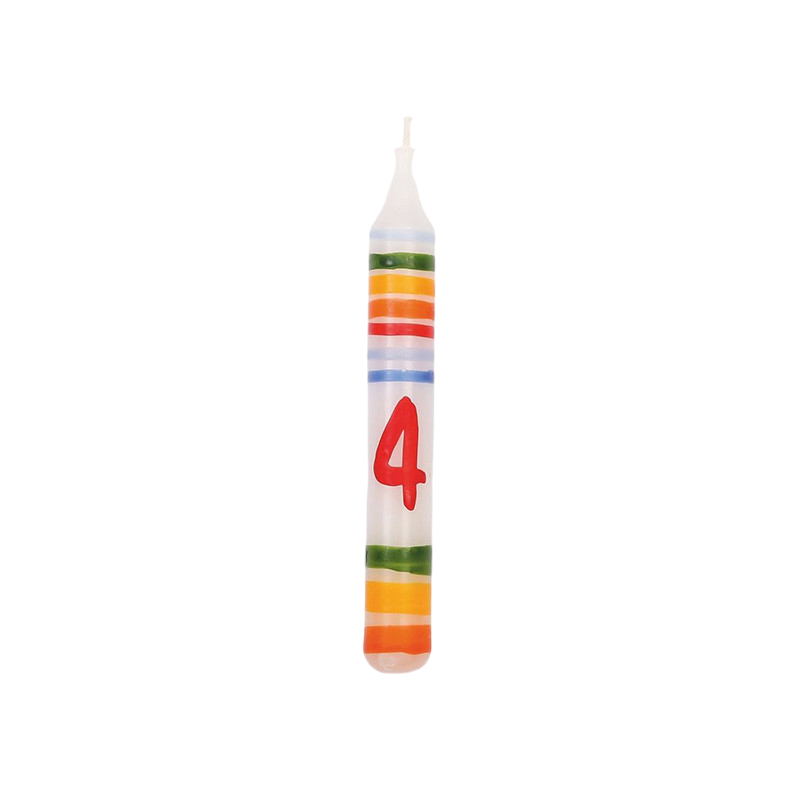 GRIMM's Kerze Ringelbunt Zahl 4