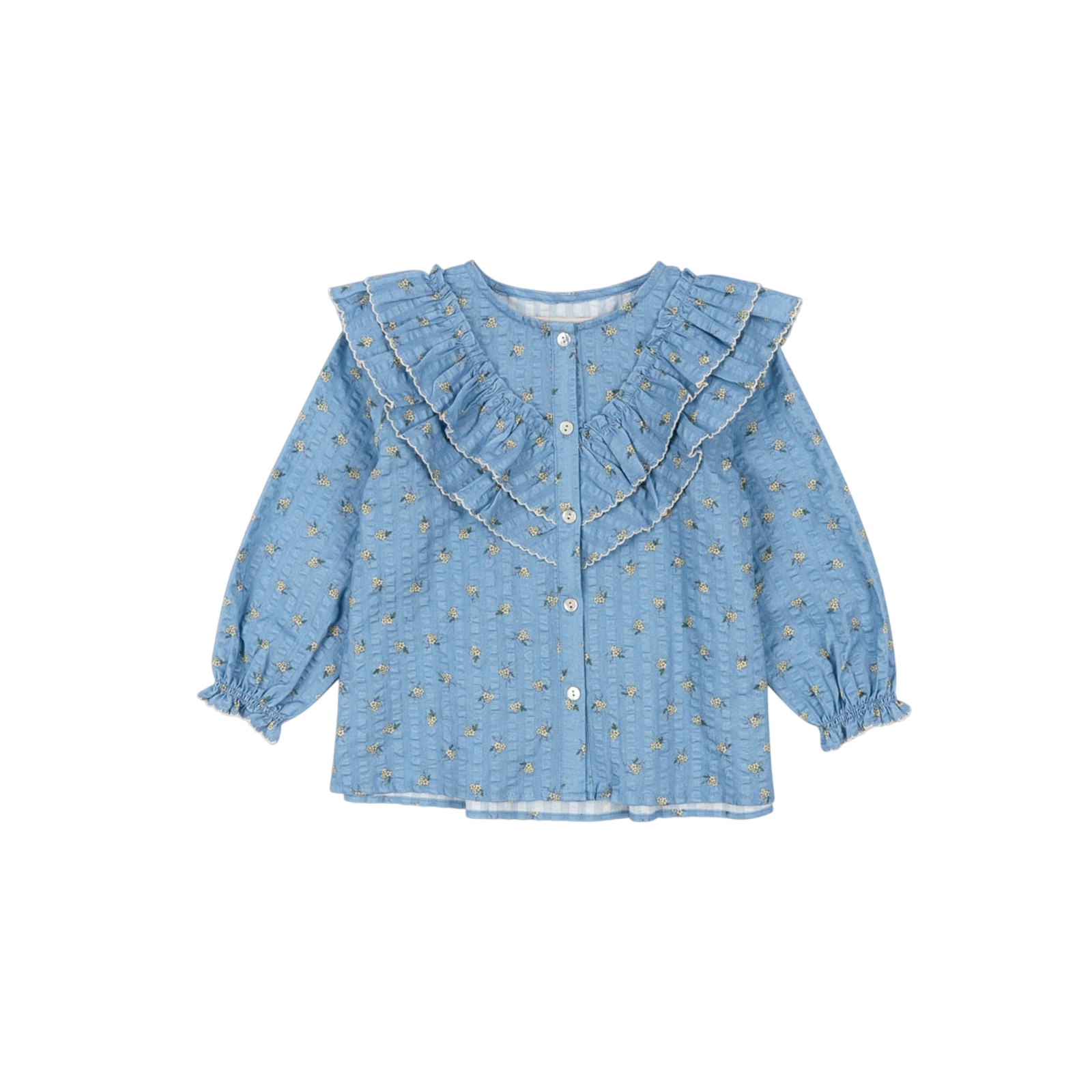 Bluse Kim Frill Billie Blue