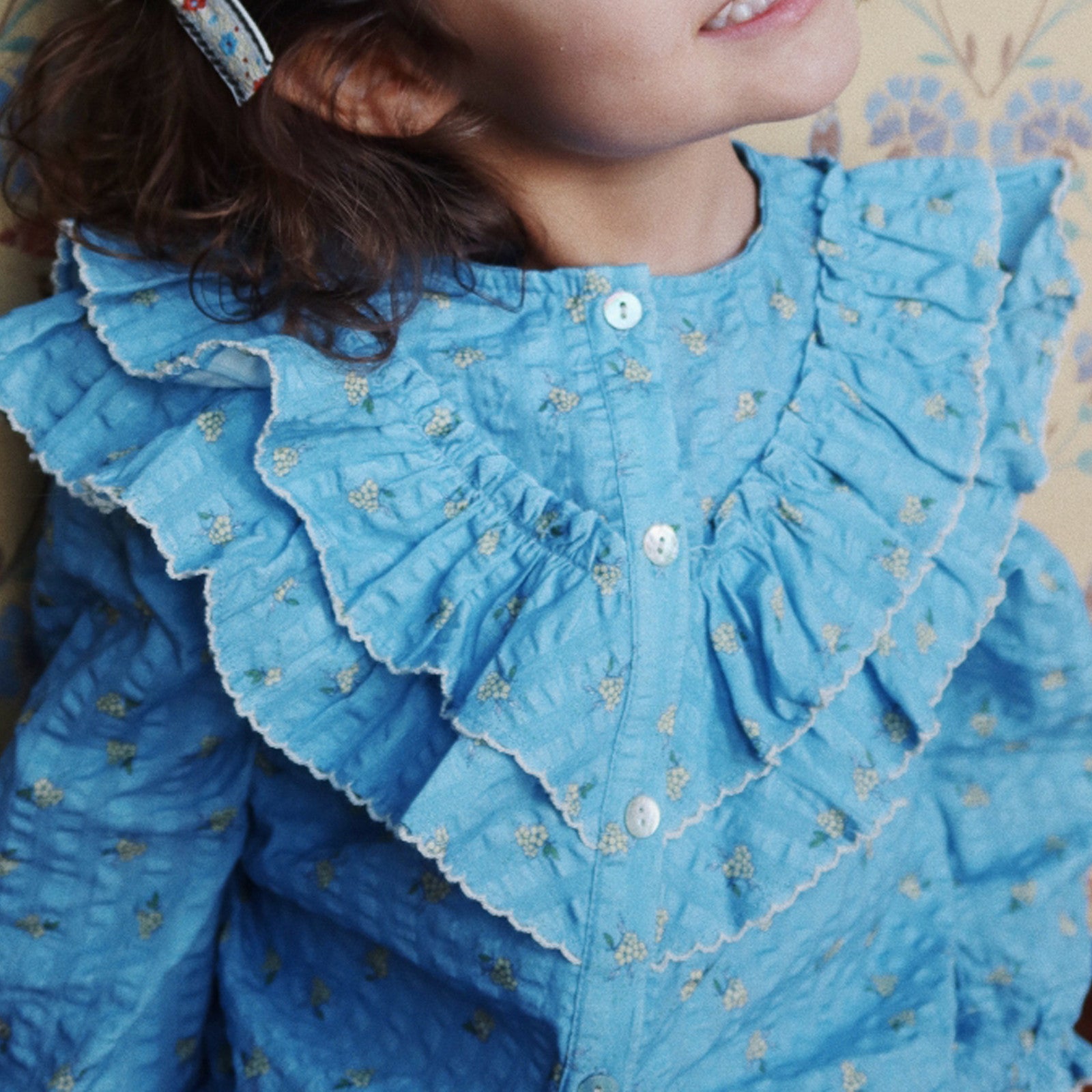 Bluse Kim Frill Billie Blue