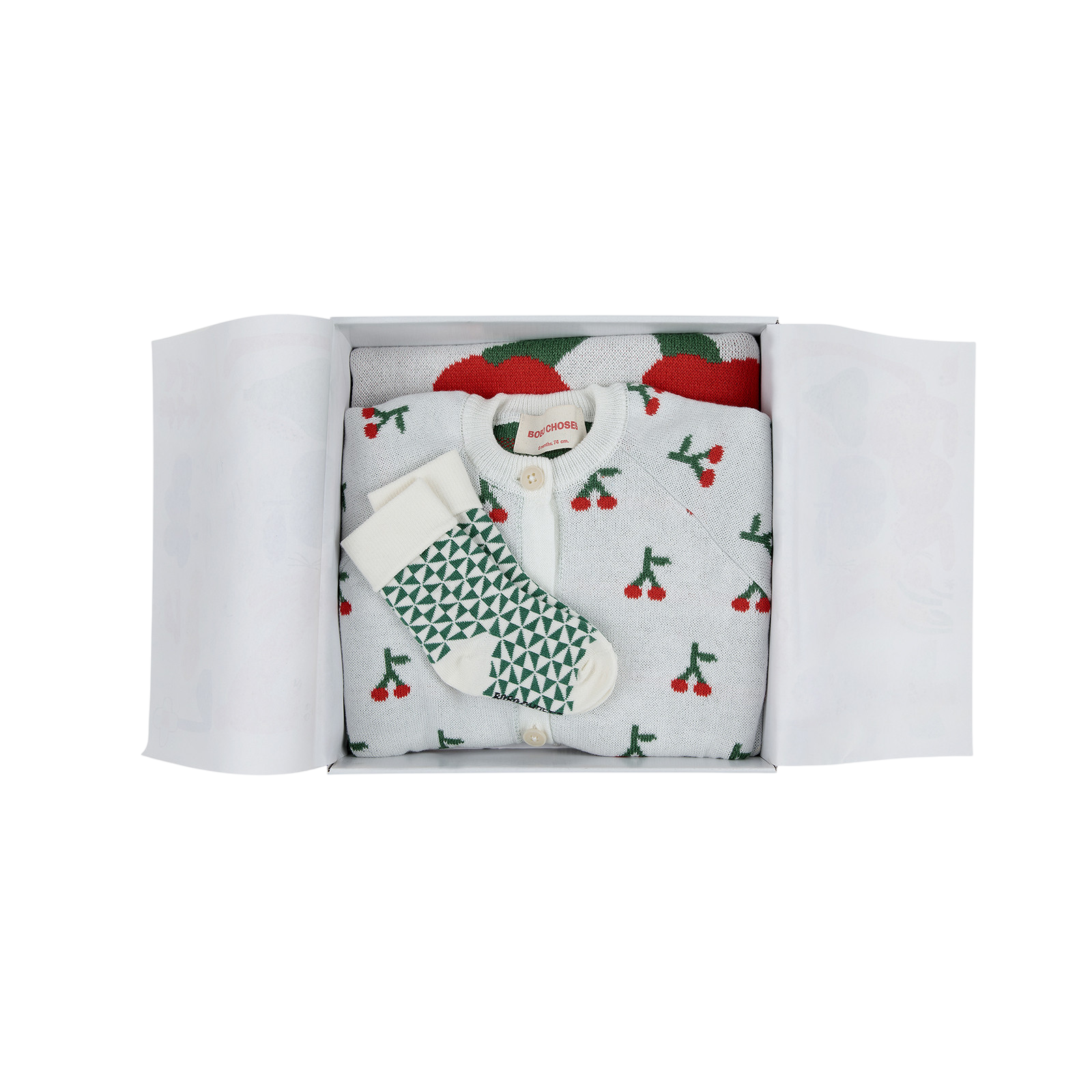 Baby Geschenkset Cherry All Over Offwhite