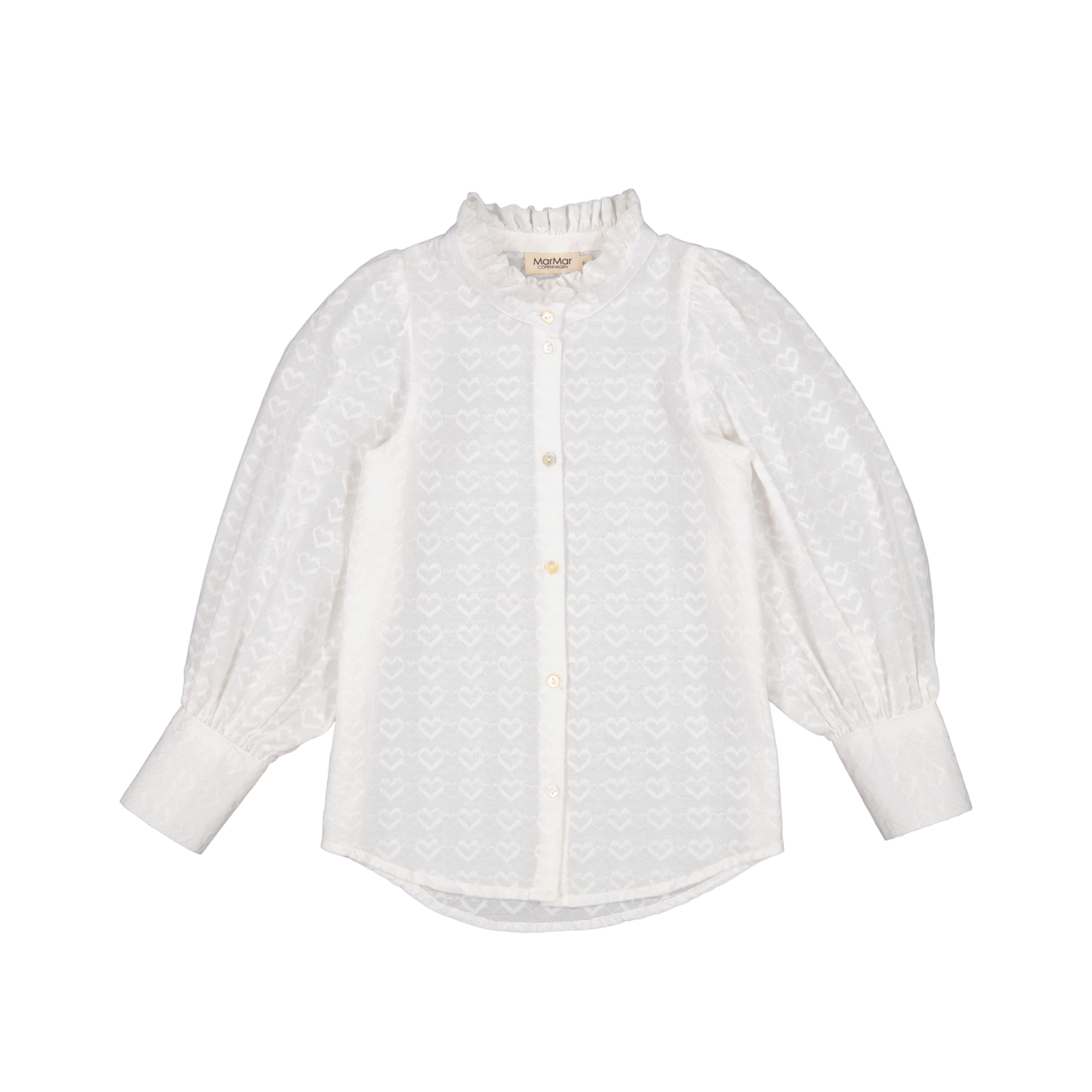 Bluse Dobby Hearts White