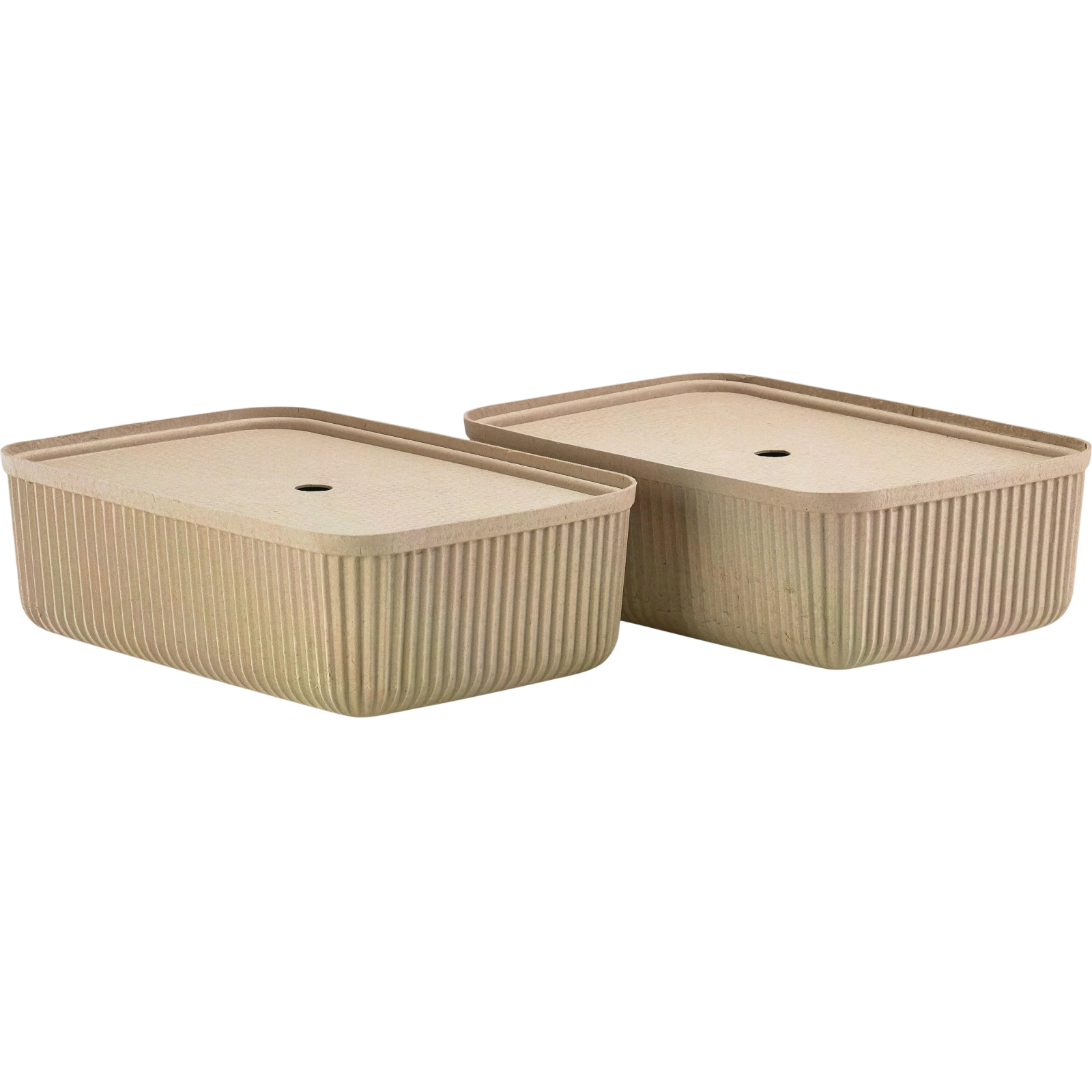 Storage box Pulp L 2 pieces, beige