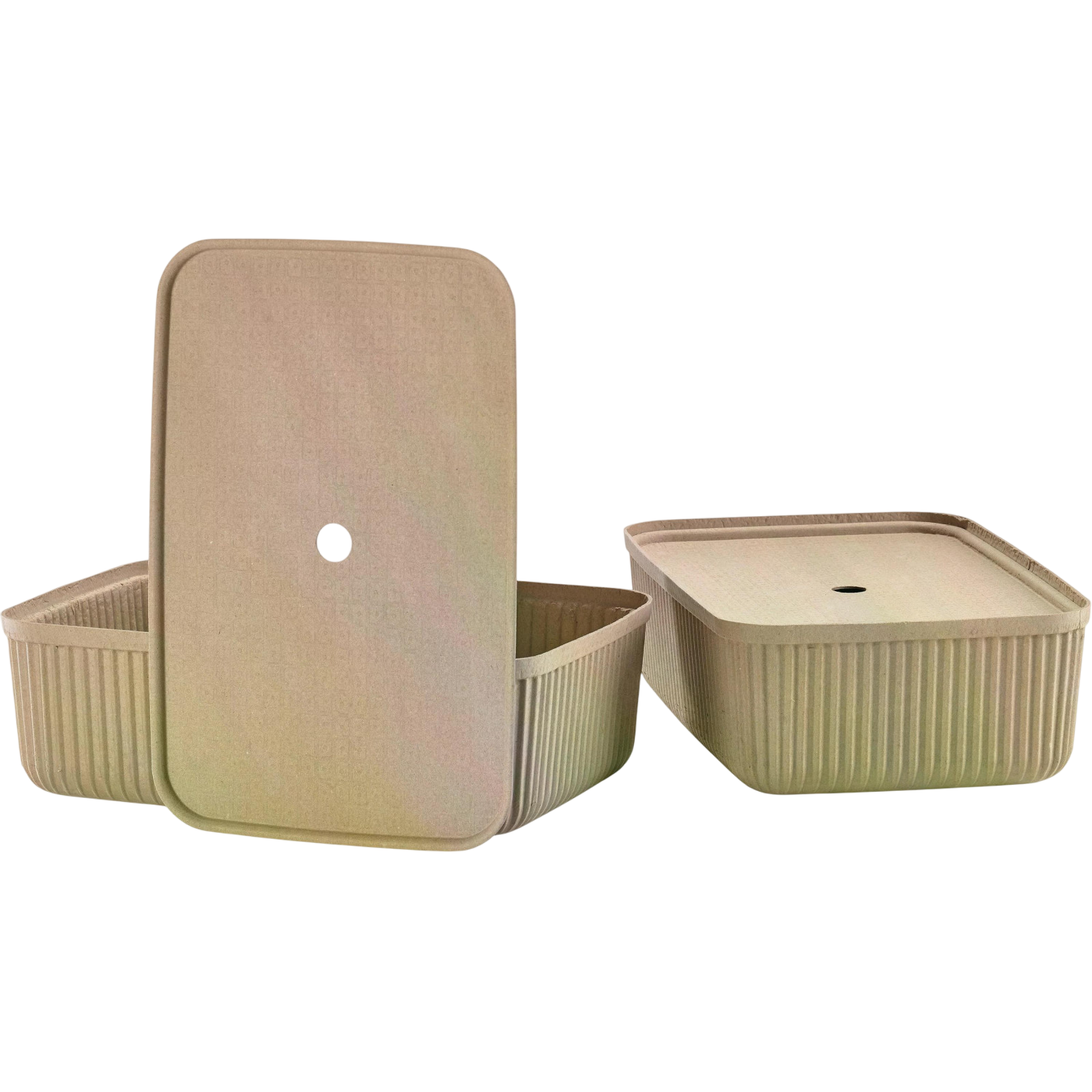 Storage box Pulp L 2 pieces, beige