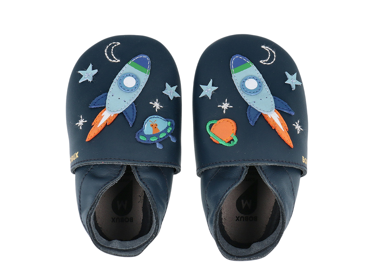 Bobux Cosmic Rocket Soft Sole navy