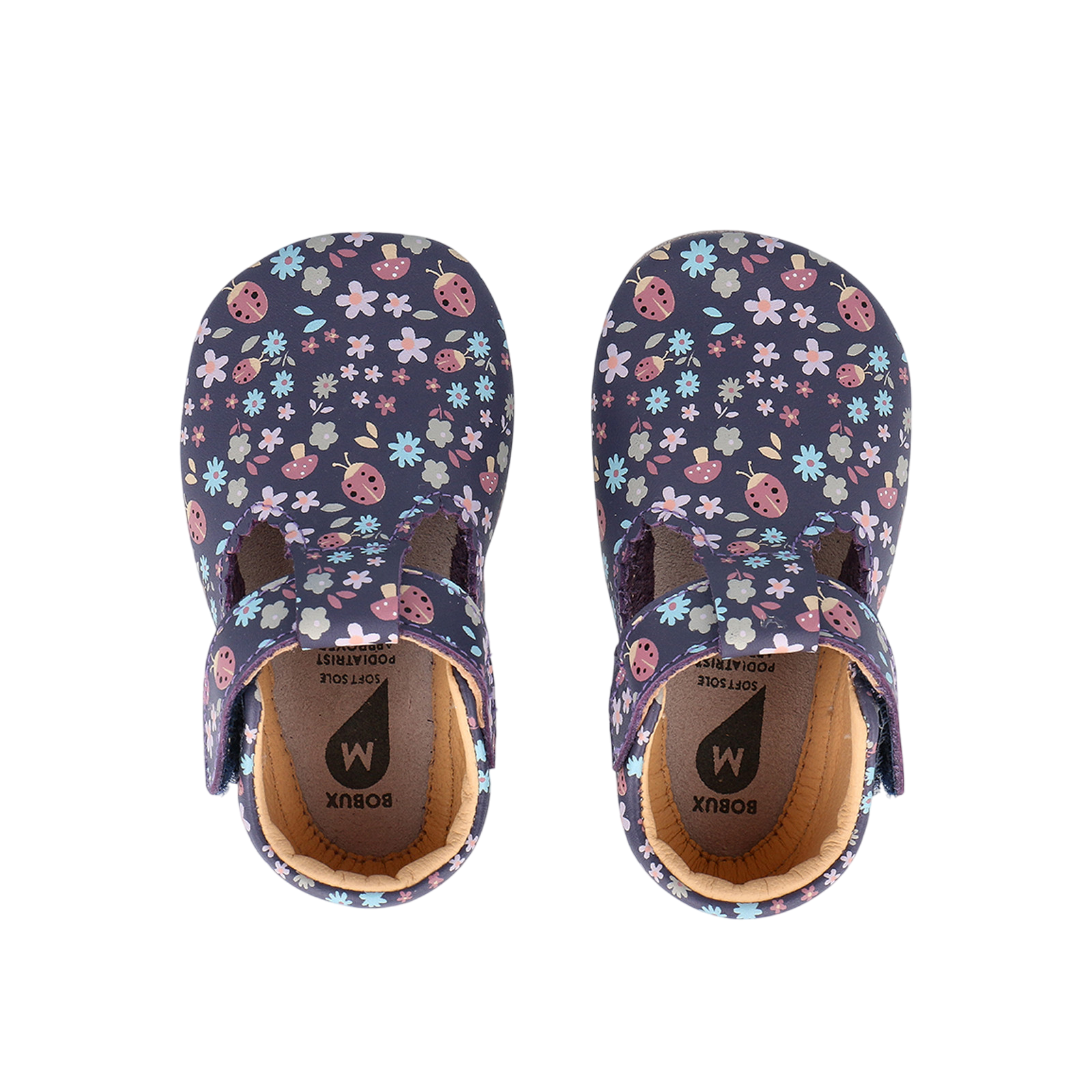 Bobux Meadow Soft Sole grape floral