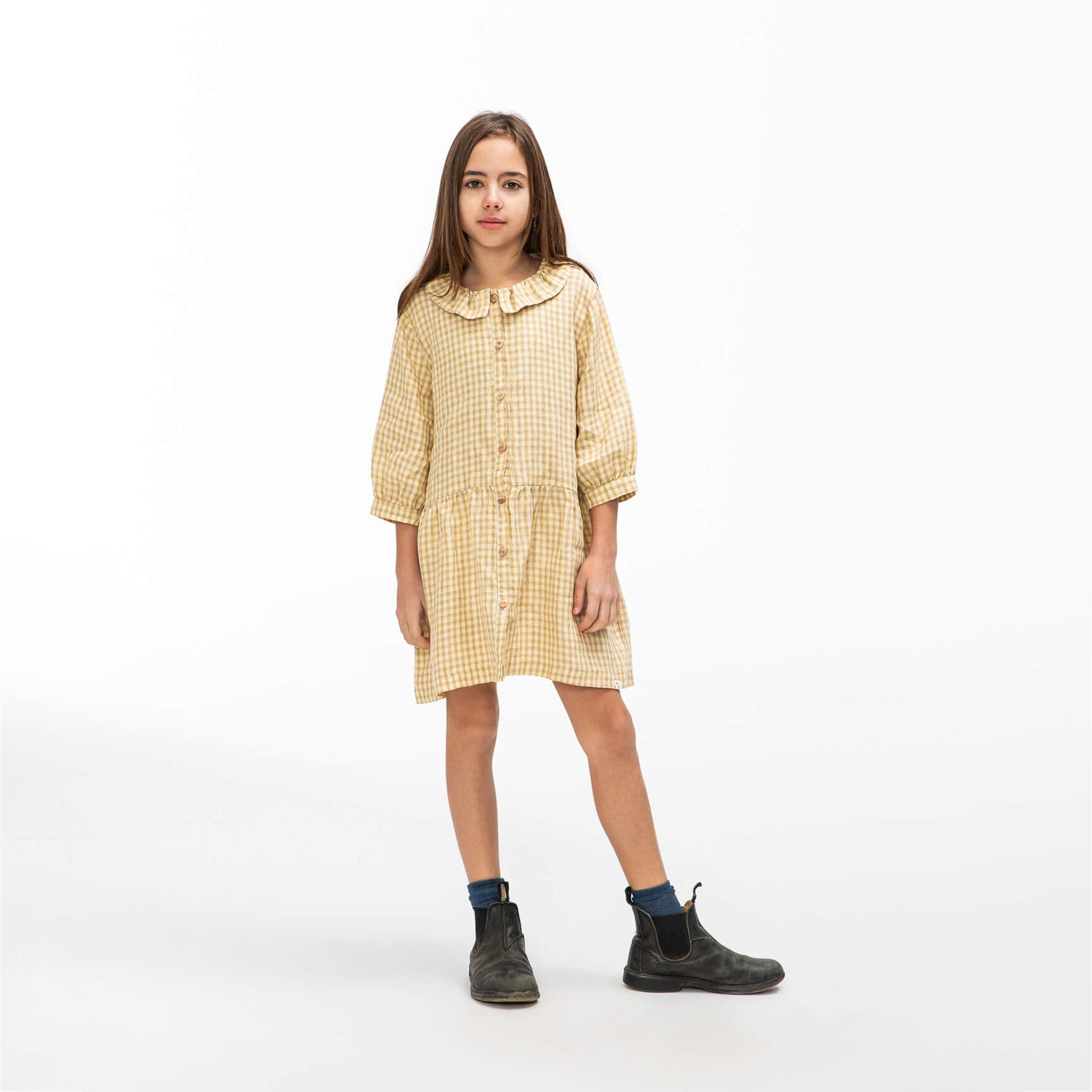 Kleid Frill Collar Dijon Check