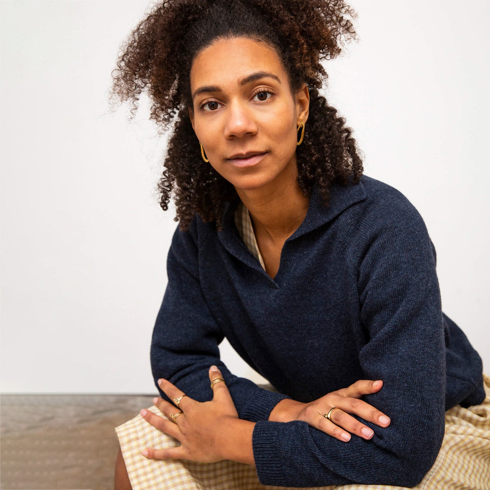 Strickpullover Polo Navy