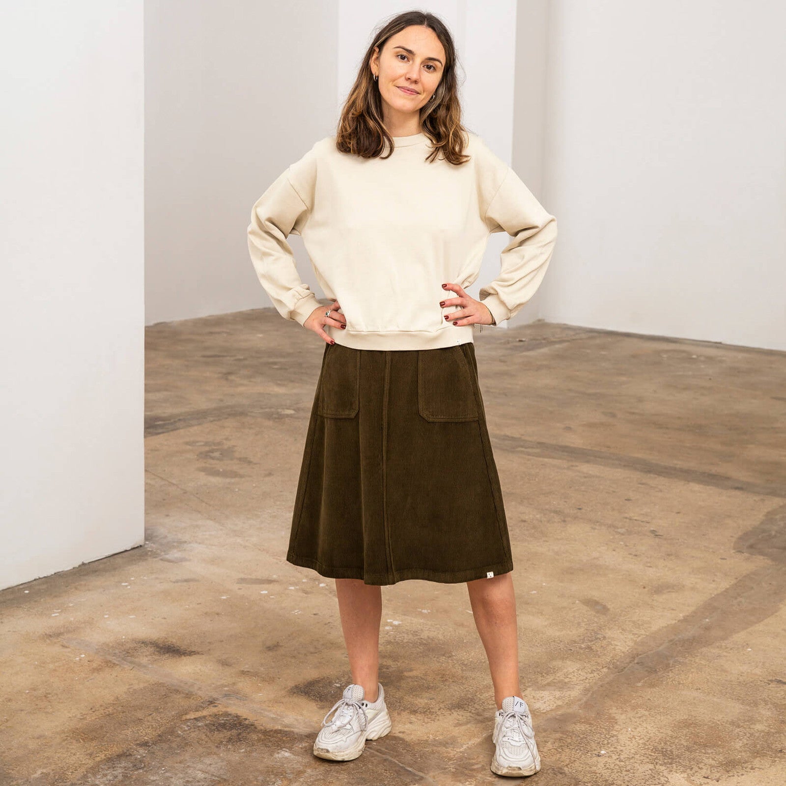 Rock Flared Corduroy Moss