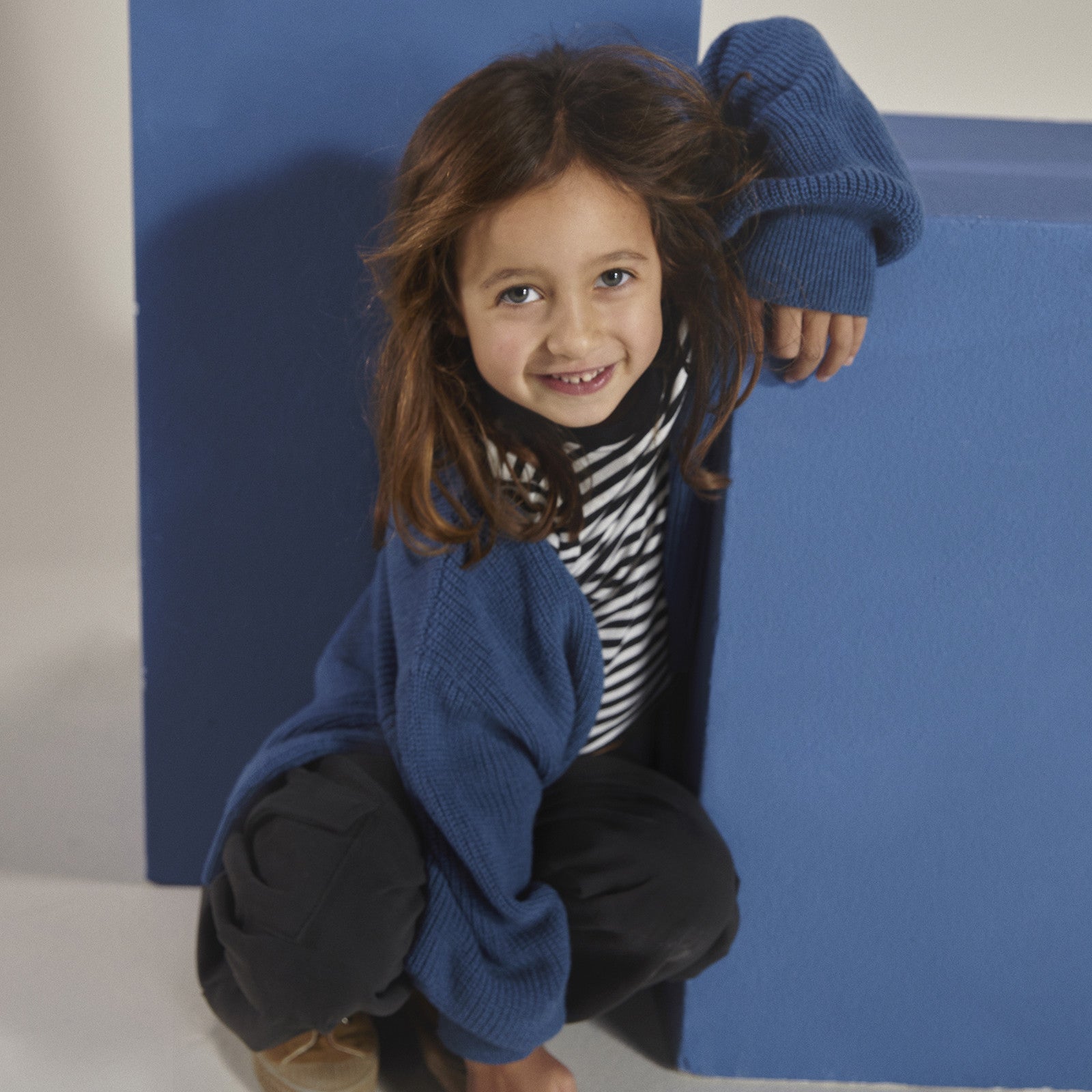 T-shirt bleu gris blanc