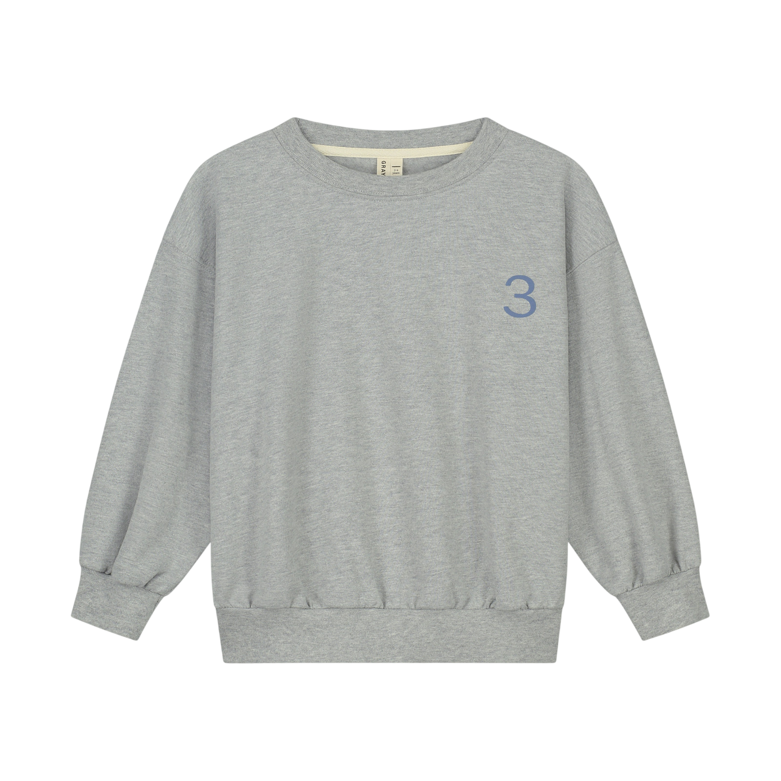 Birthday Sweatshirt 3 Grey Melange Blue Moon