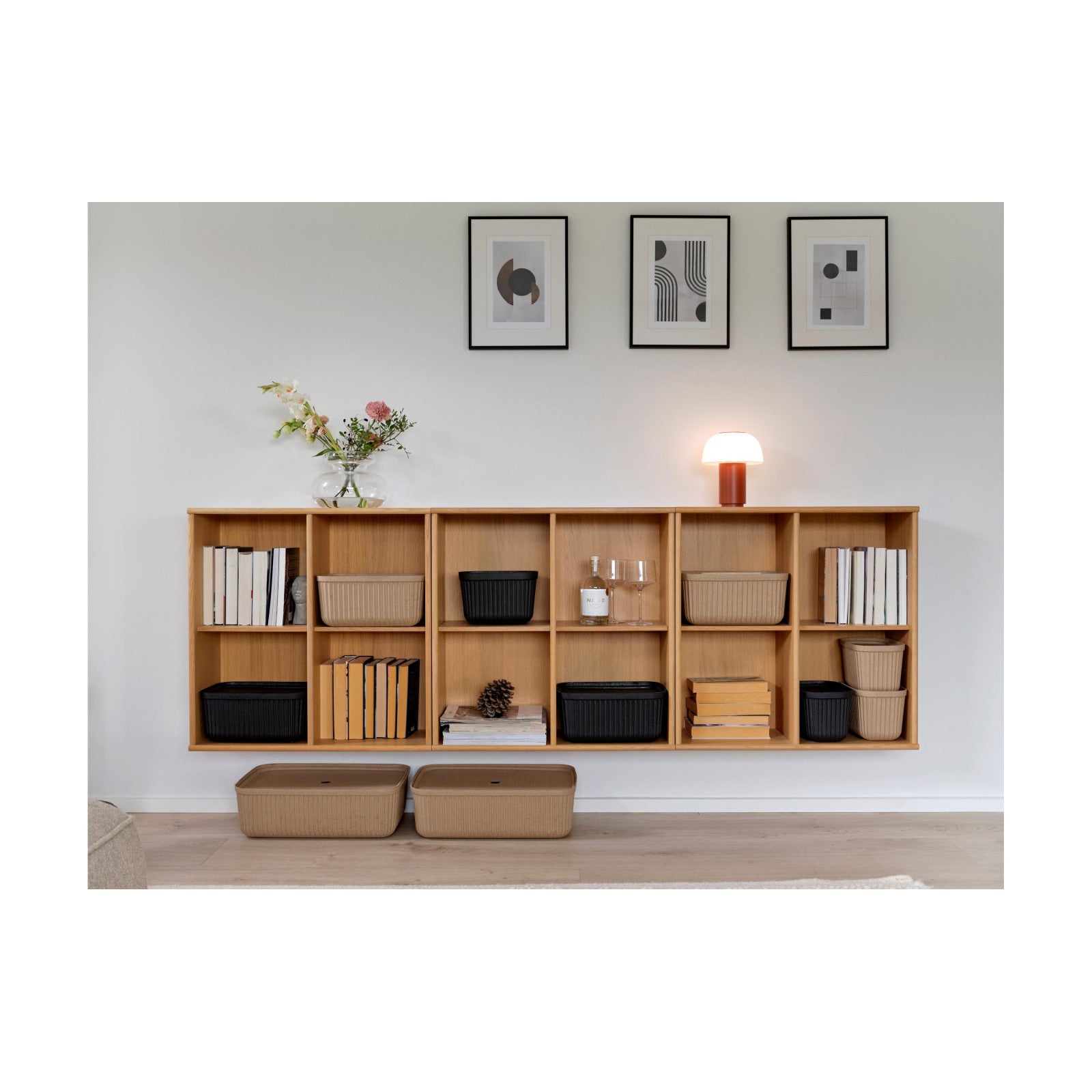 Boîte de rangement Pulp M 2 pièces, noir