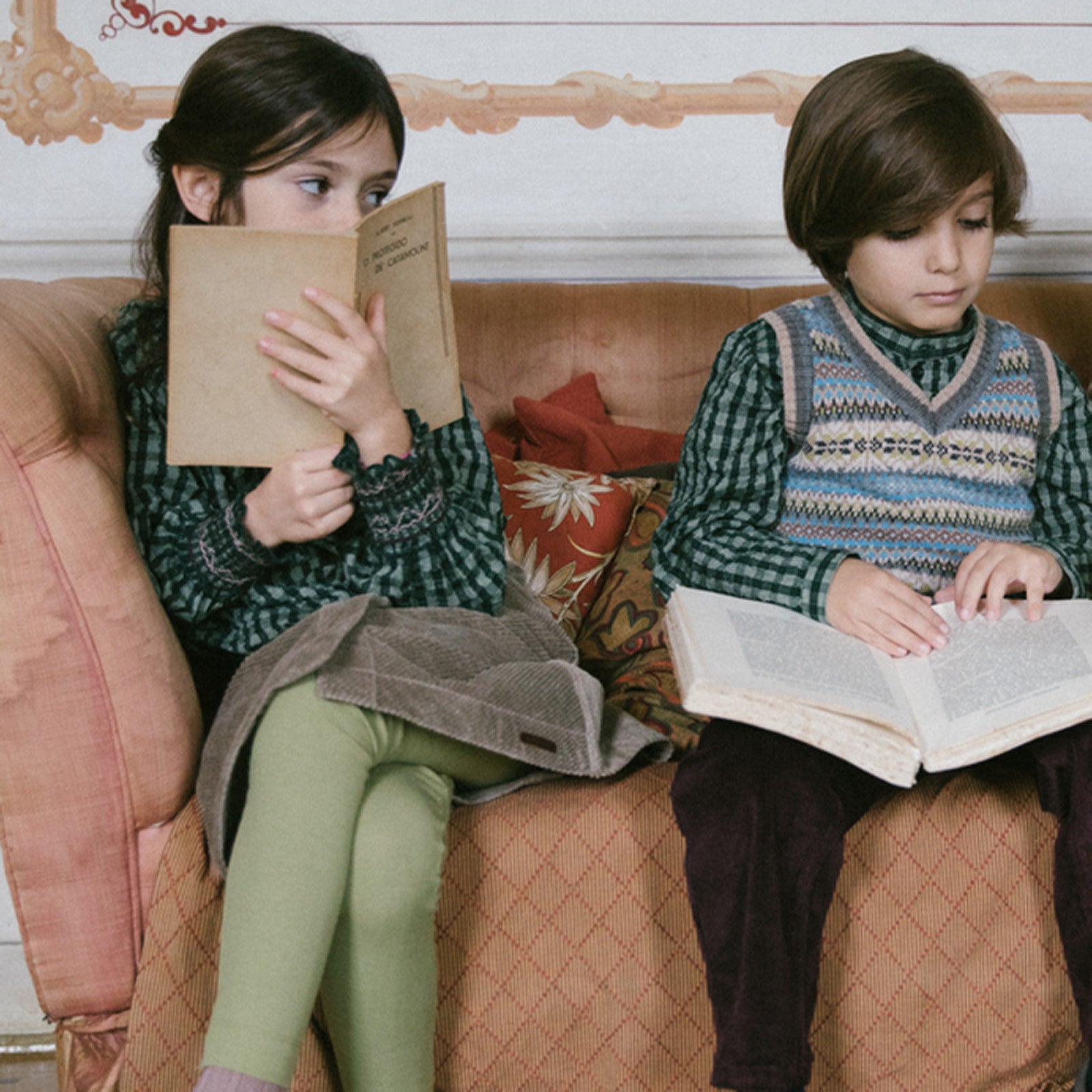 Bluse Gingham Dark Leaf Check