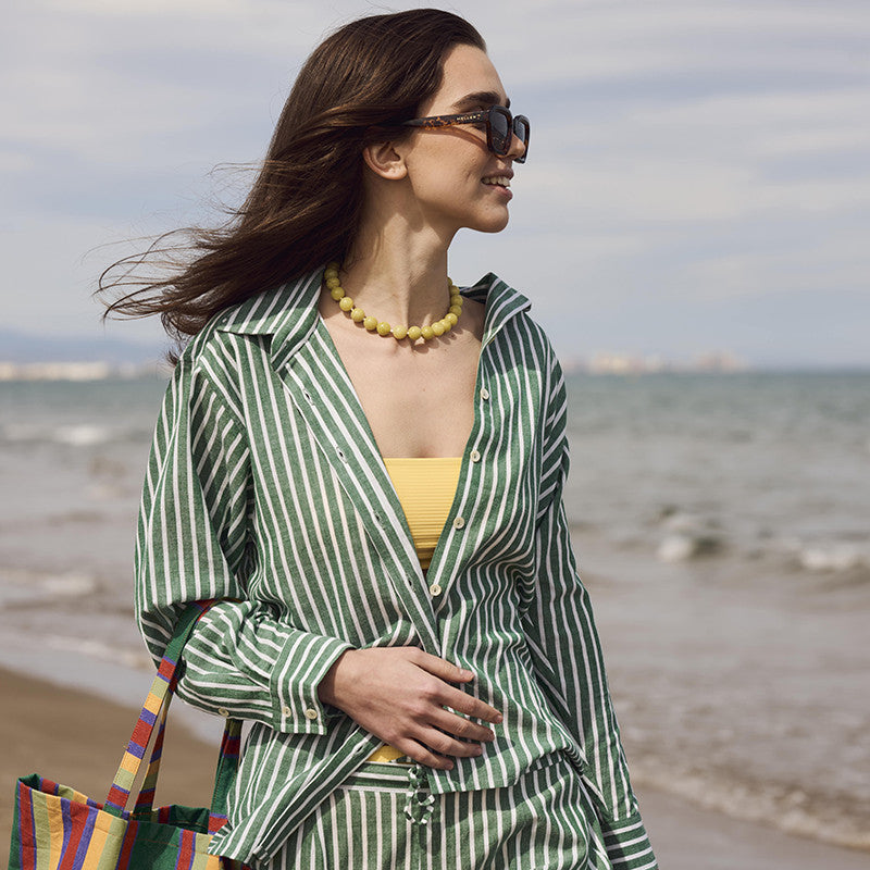 Haut de pyjama rayé Green