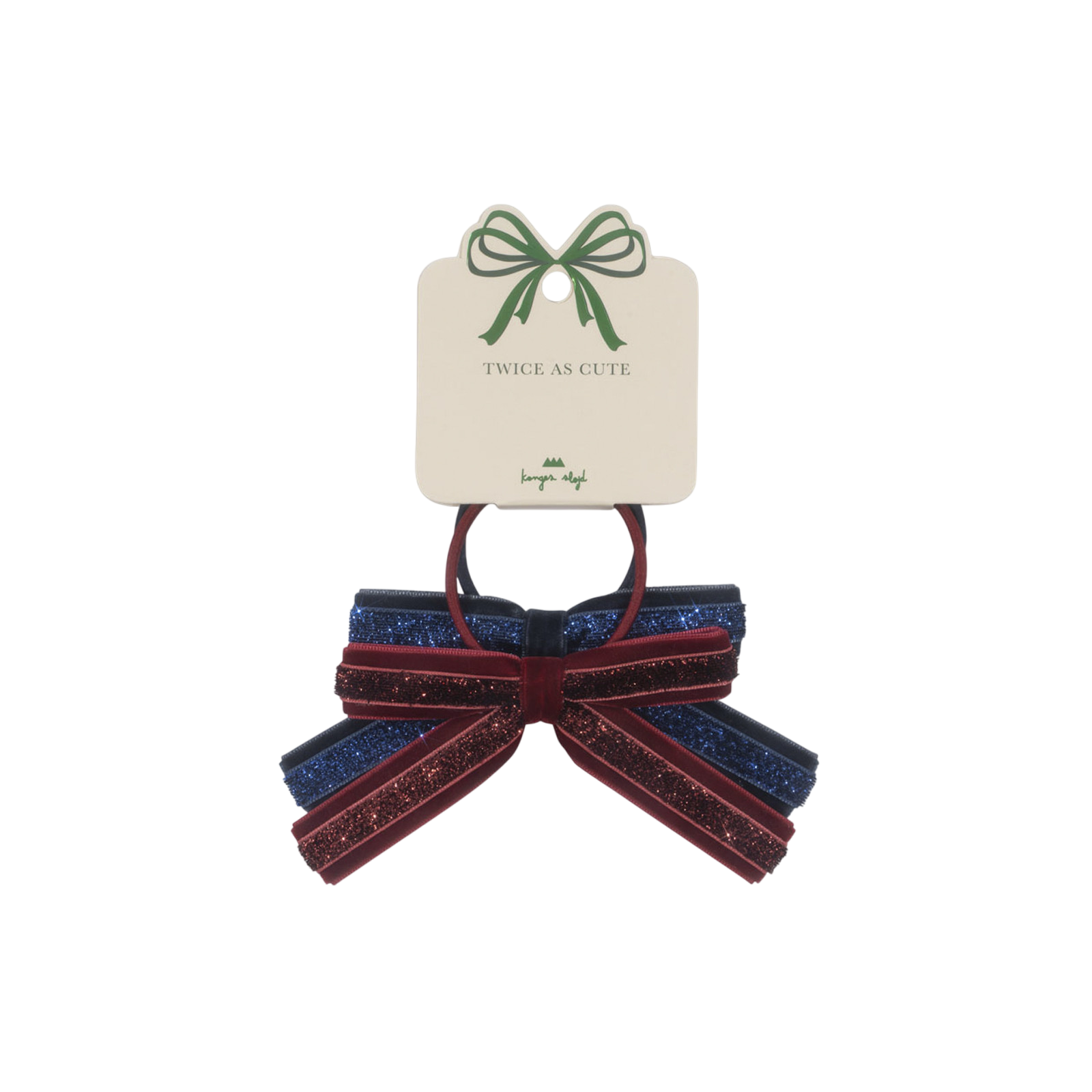 Lot de 2 élastiques à cheveux Velvet Bow Red Navy
