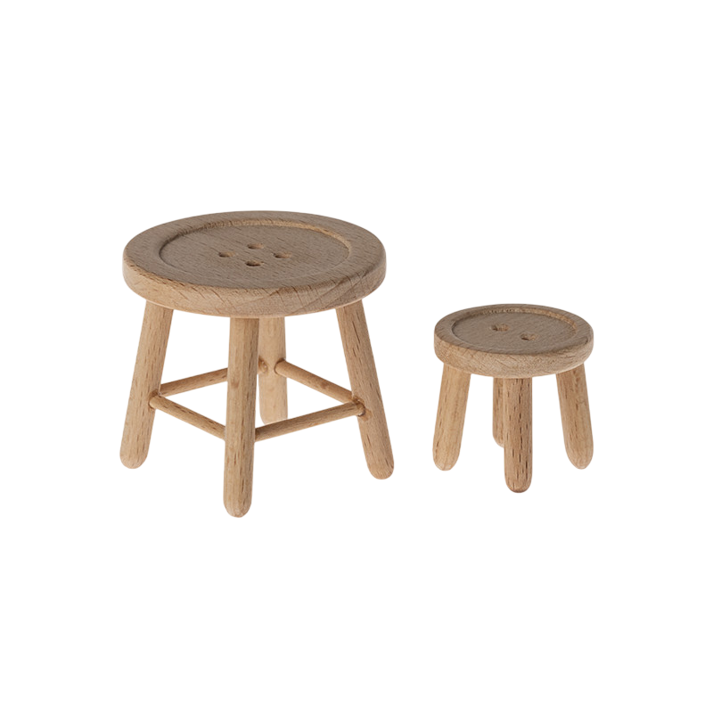 Maileg mouse table and stool set