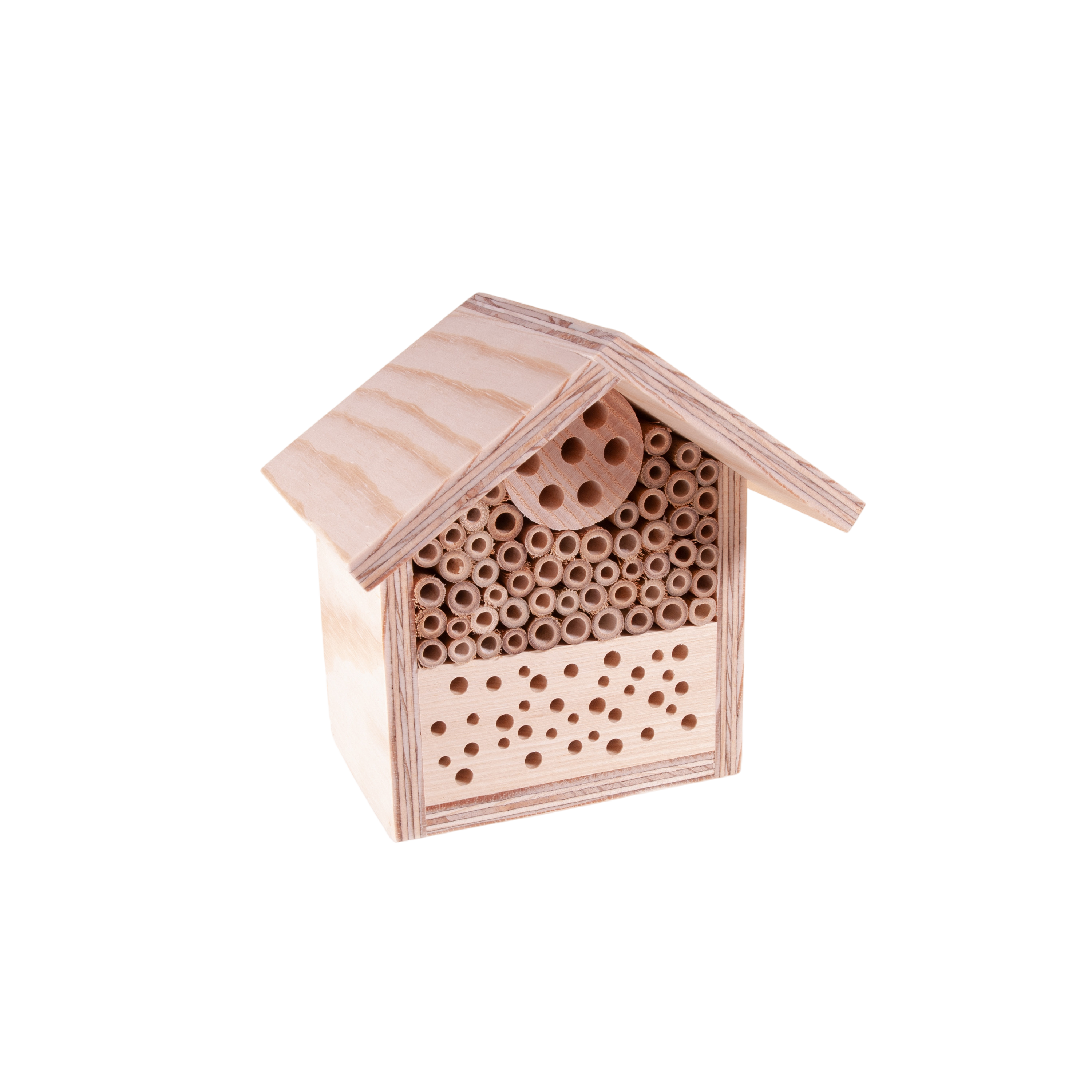 Bienenhotel klein hoch Dach natur