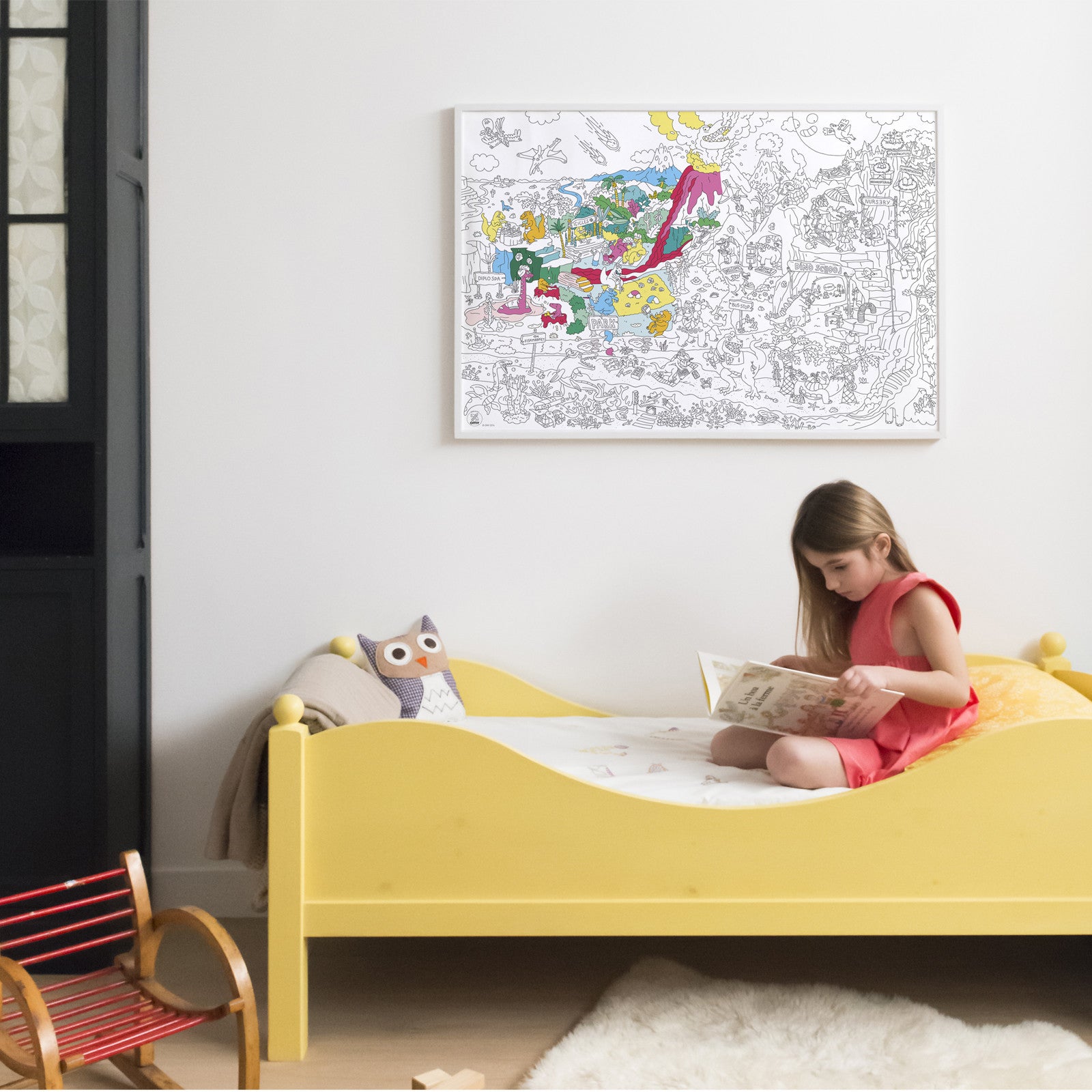 Poster à colorier Dinos