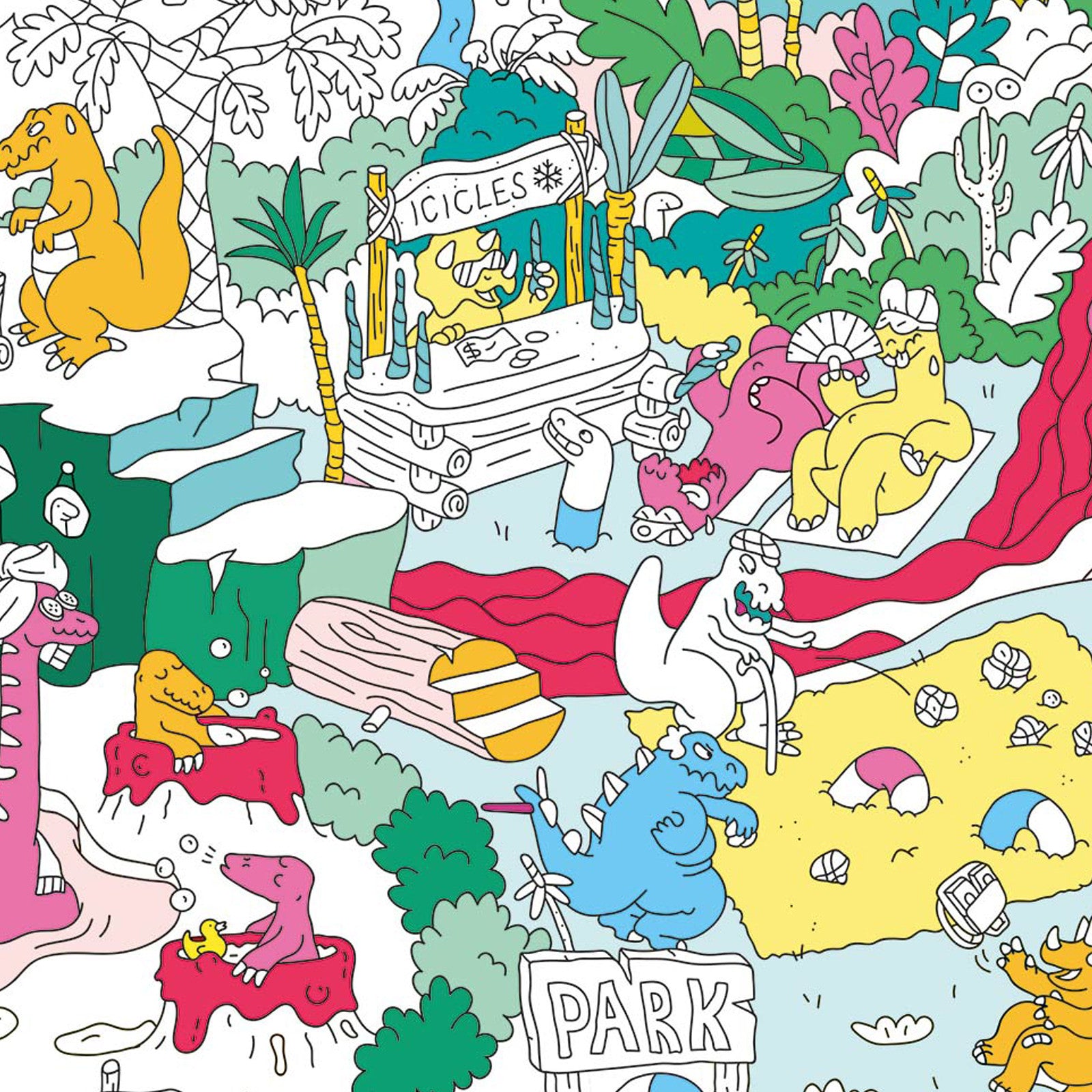 Poster à colorier Dinos