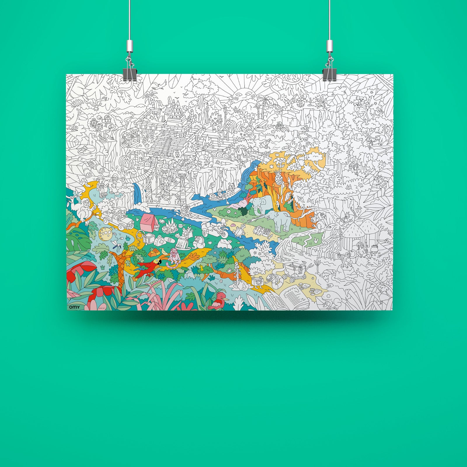 Poster à colorier Jungle