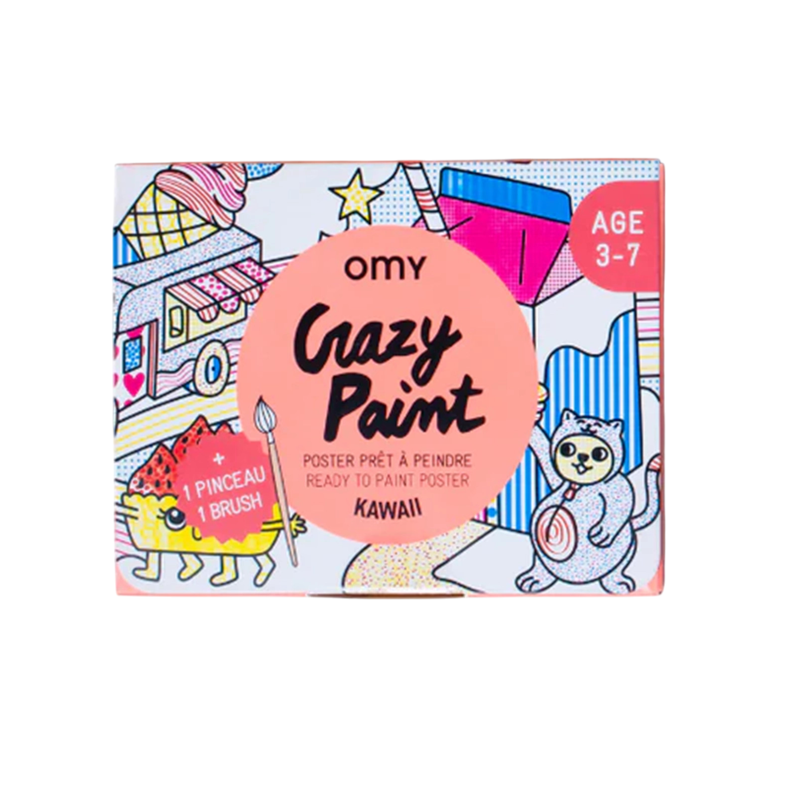 Ausmalposter inkl. Pinsel Crazy Paint Kawaii