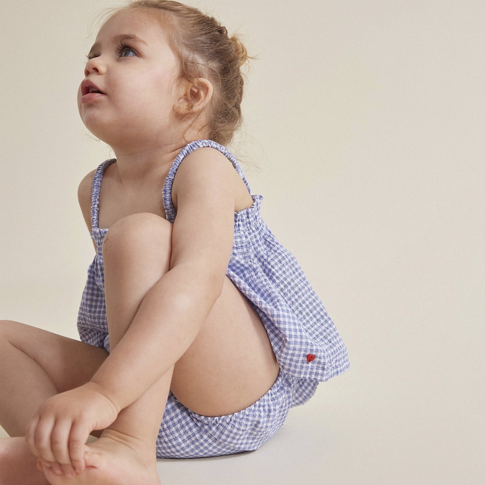 Top bébé vichy bleu royal