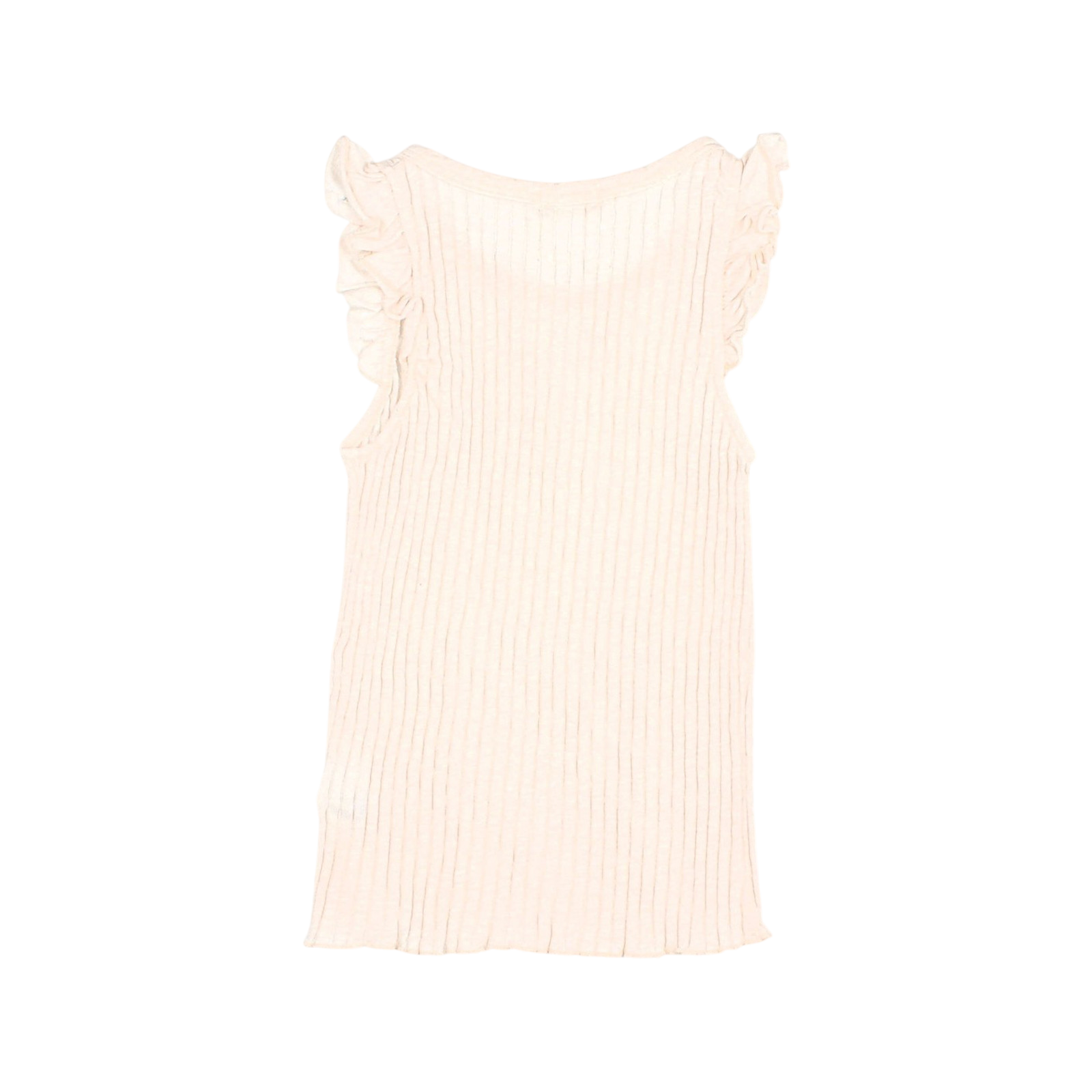 Top Rib Ruffle Ivory
