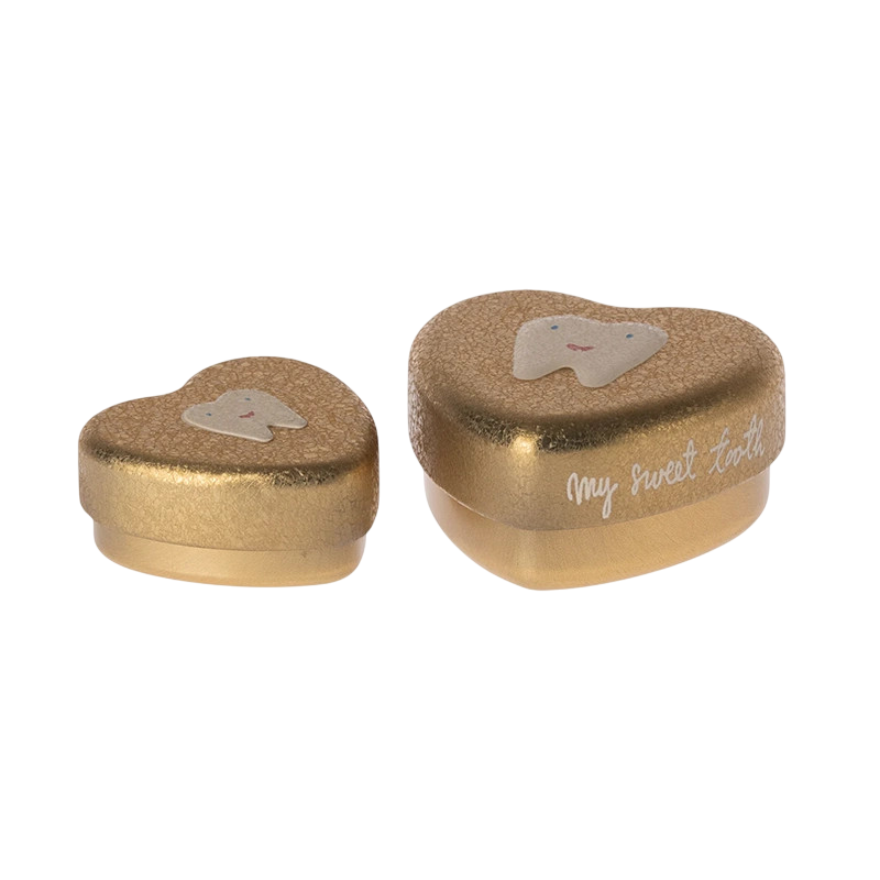 Boîte à dents set de 2 pièces or