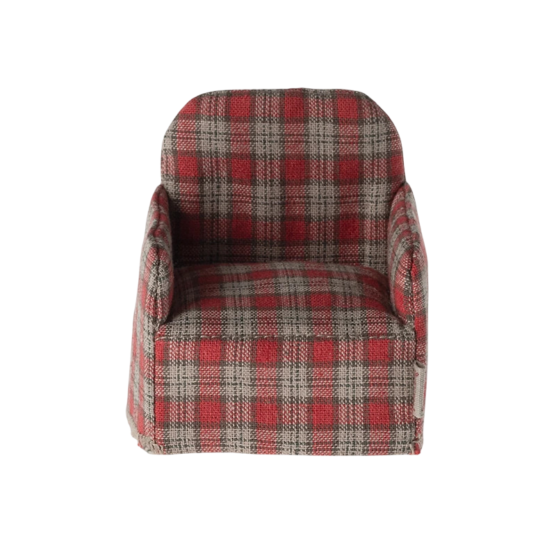 Maileg mouse armchair red plaid