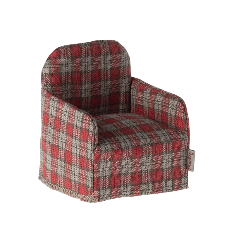 Maileg mouse armchair red plaid