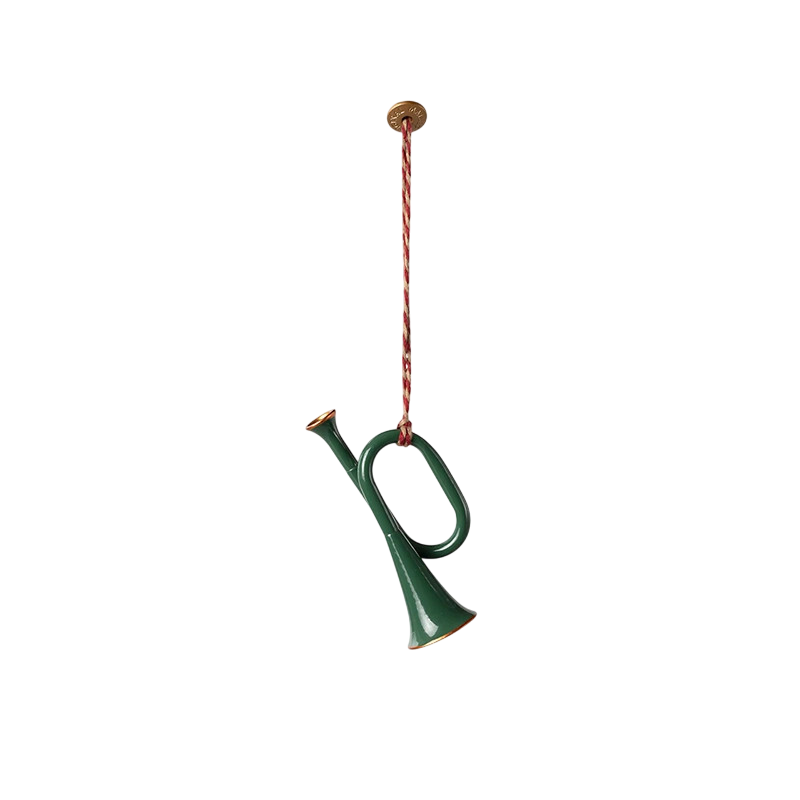 Ornement métallique trompette Dark Green