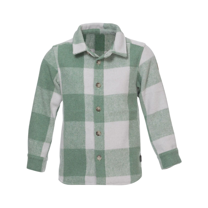 Kids fleece shirt-jacket Wega hedge green
