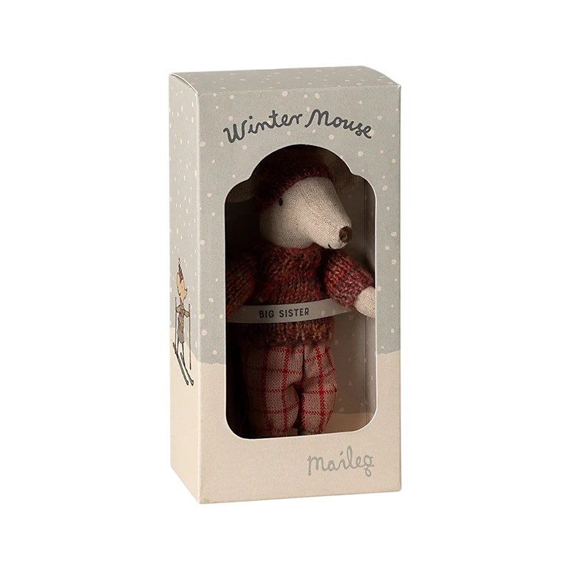 Maileg mouse big sister with ski set