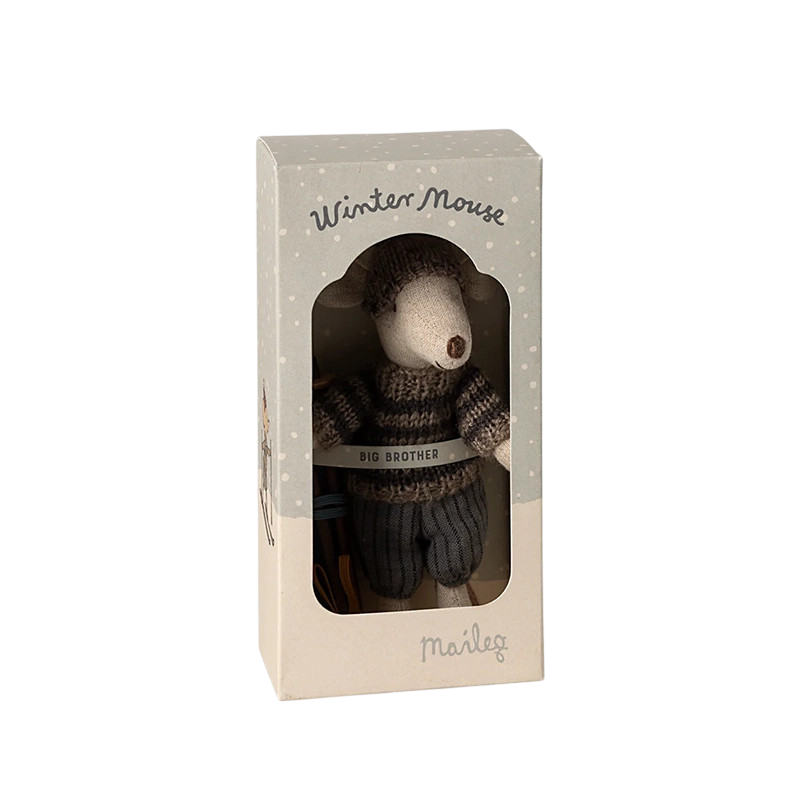 Maileg mouse big brother with ski set