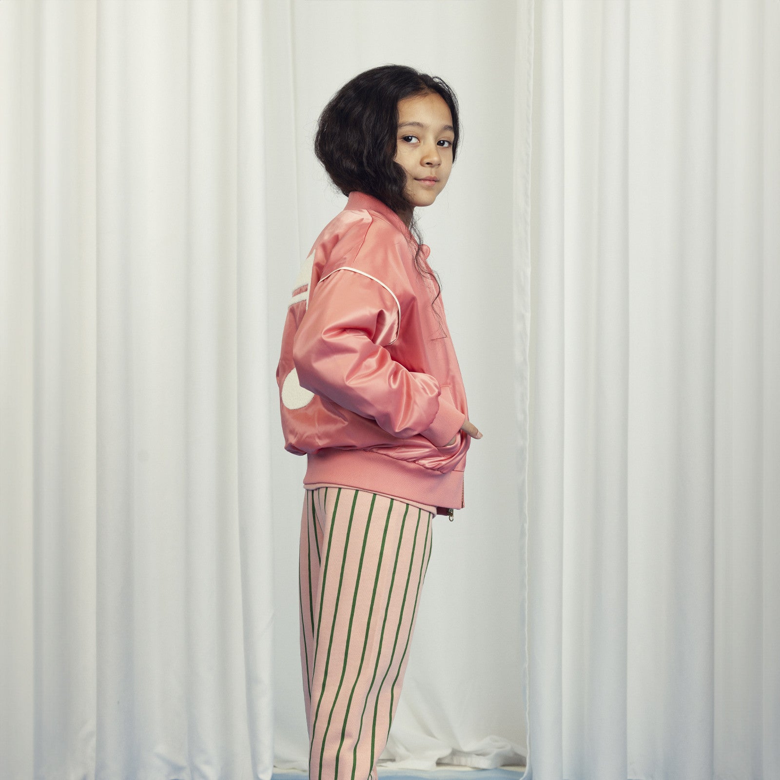 Jacket Note Chenille Satin Pink