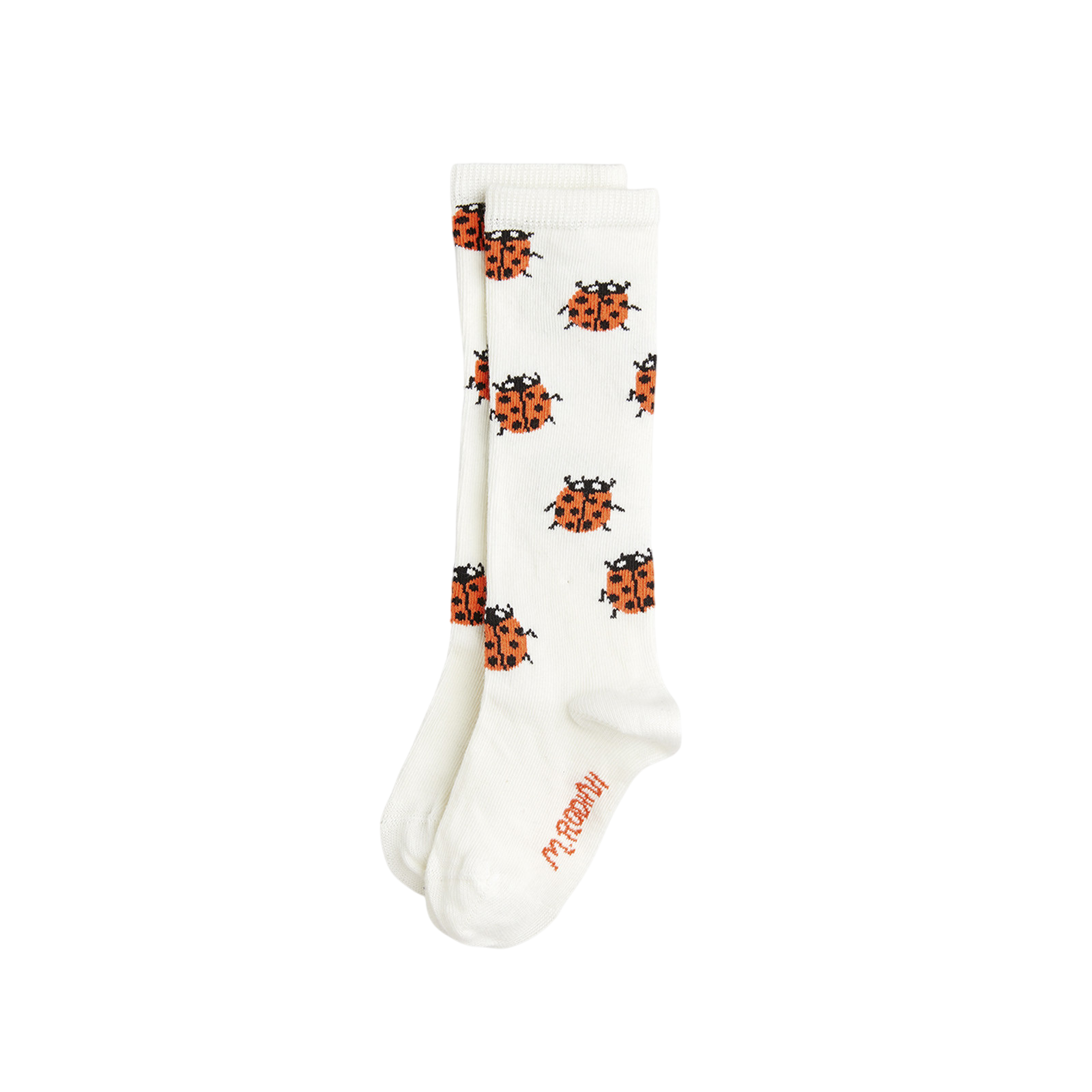 Kniesocken Ladybugs White