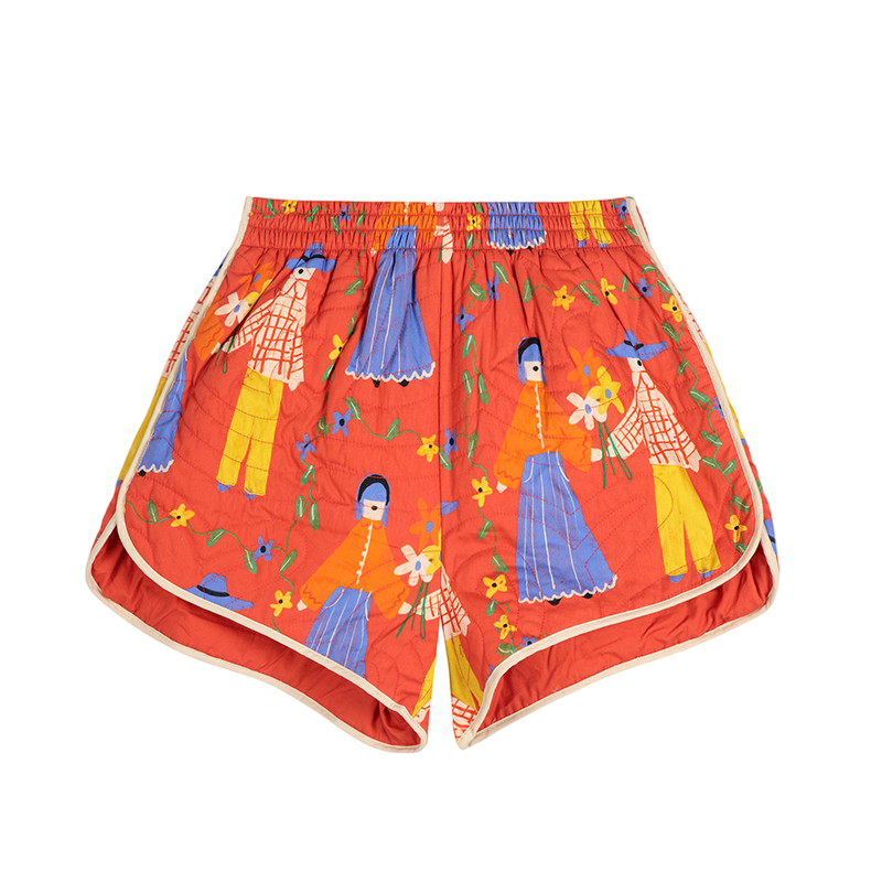 Shorts Couples Print Red