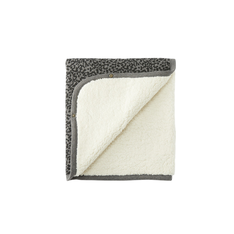 Teddy Decke Leopard Grey