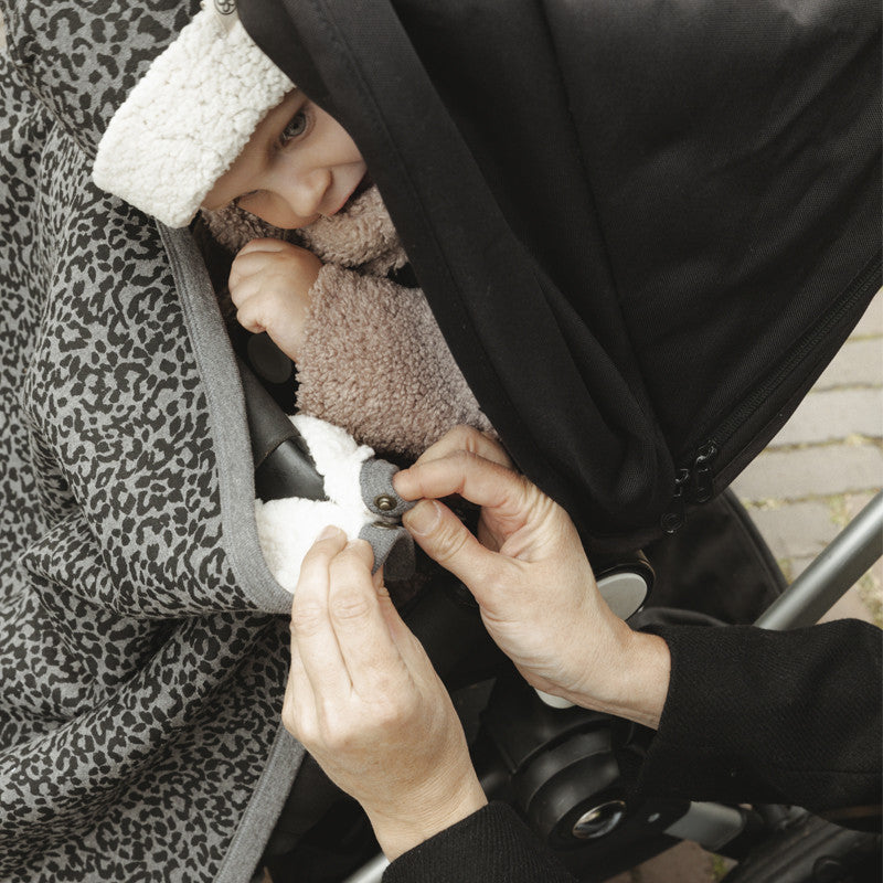 Teddy Decke Leopard Grey