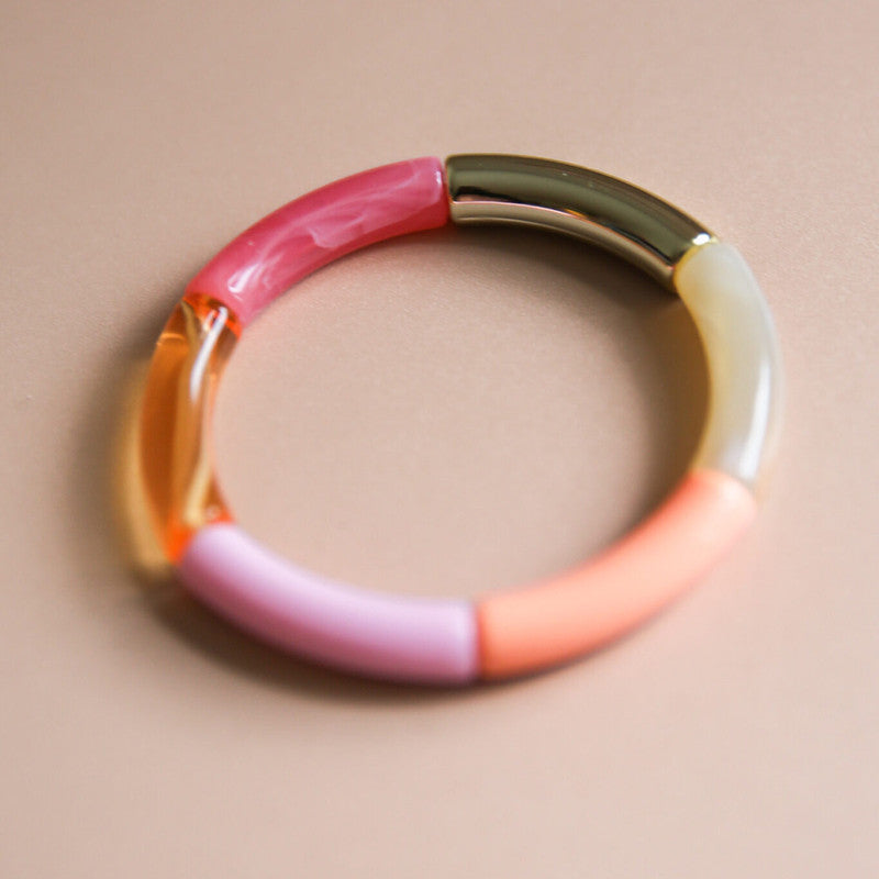 Bracelet Tube Daisy or framboise orange